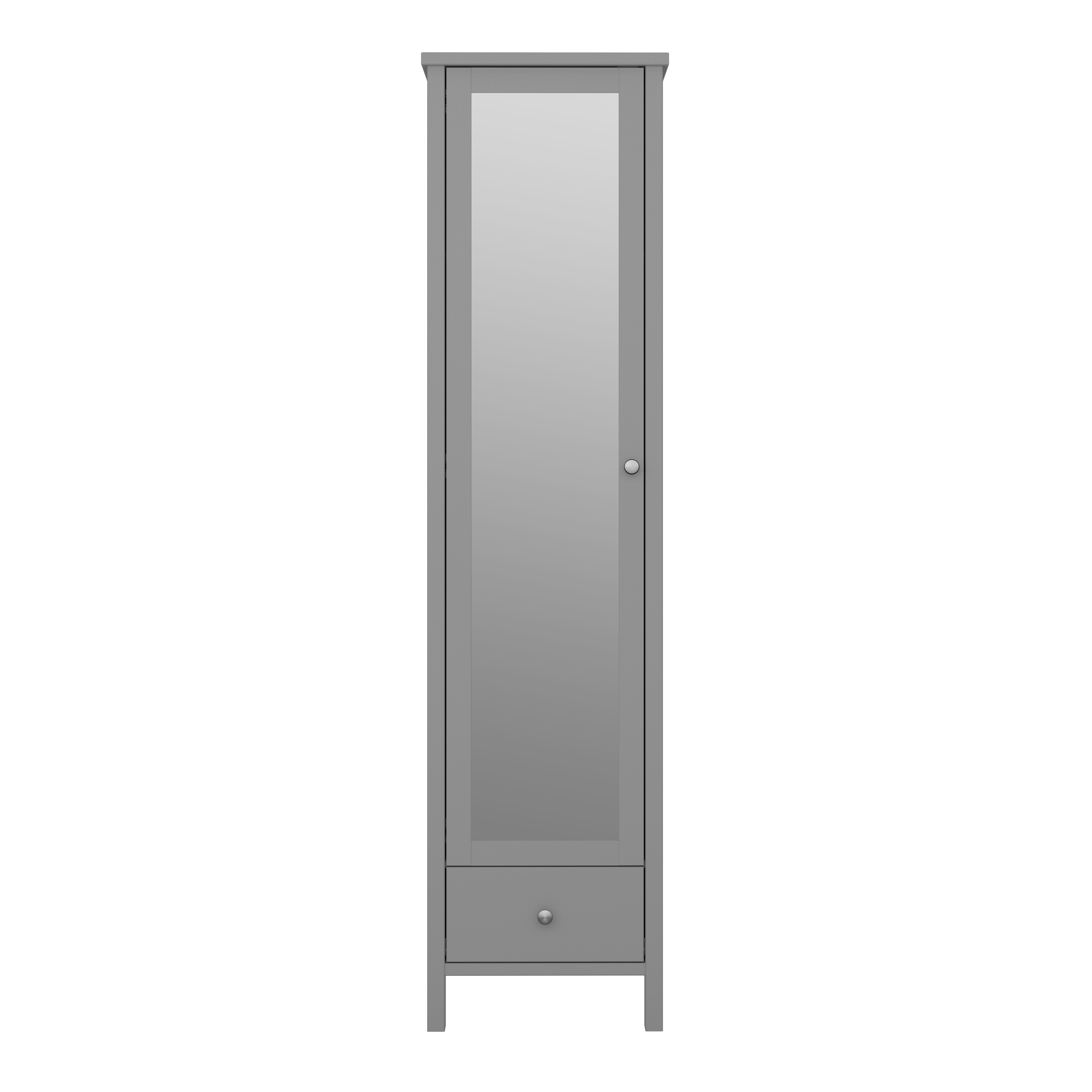 Schublade 1 ebuy24 Grau und Kleiderschrank Trone 1 Kleiderschrank Spiegeltür