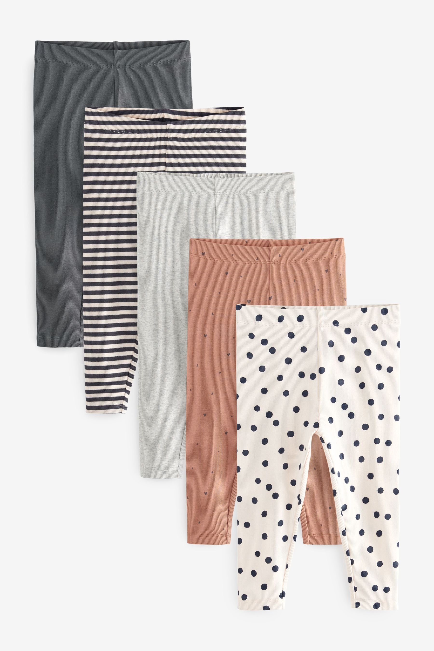 Next Leggings Gerippte Jersey-Leggings im 5er-Pack günstig online kaufen