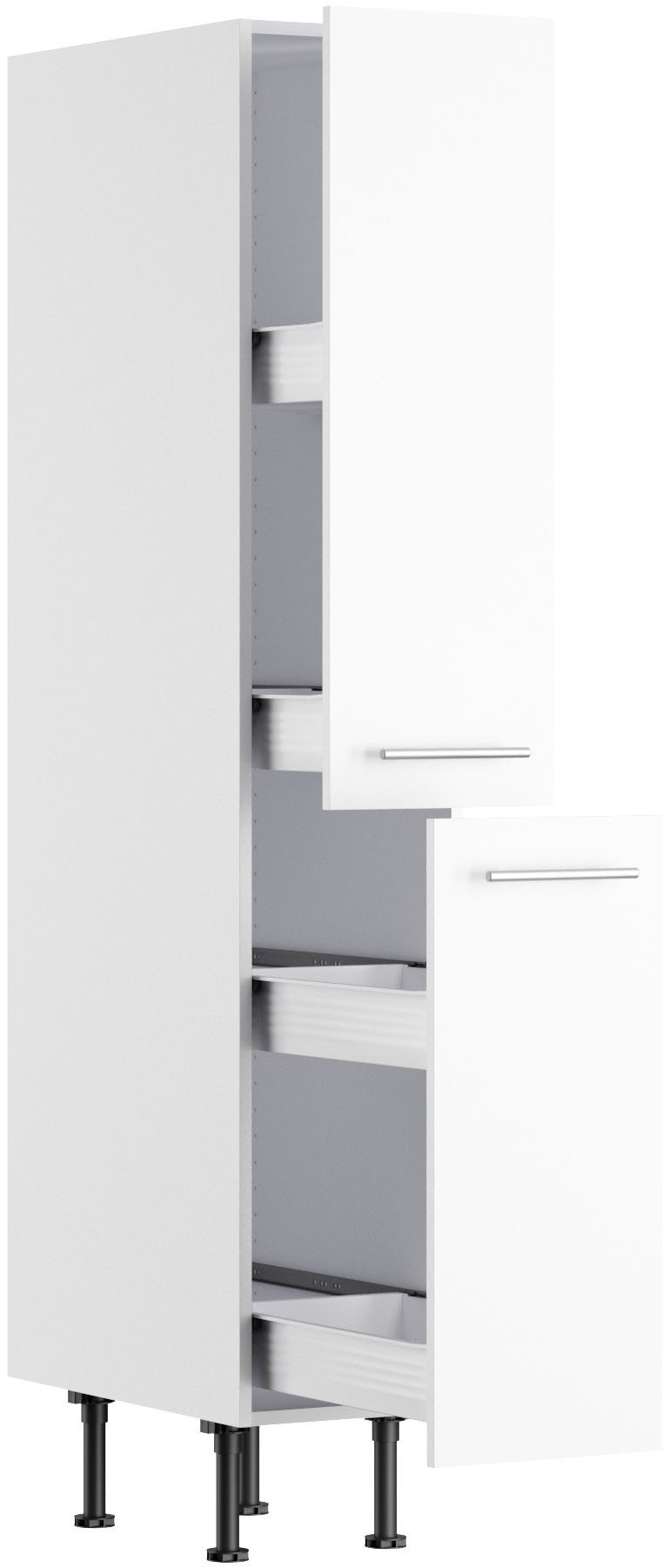 KOCHSTATION Apothekerschrank KS-Bern2 Breite 30 cm, Höhe 176,6 cm, 2 Auszüge (Höhe 89,2 /70 cm)