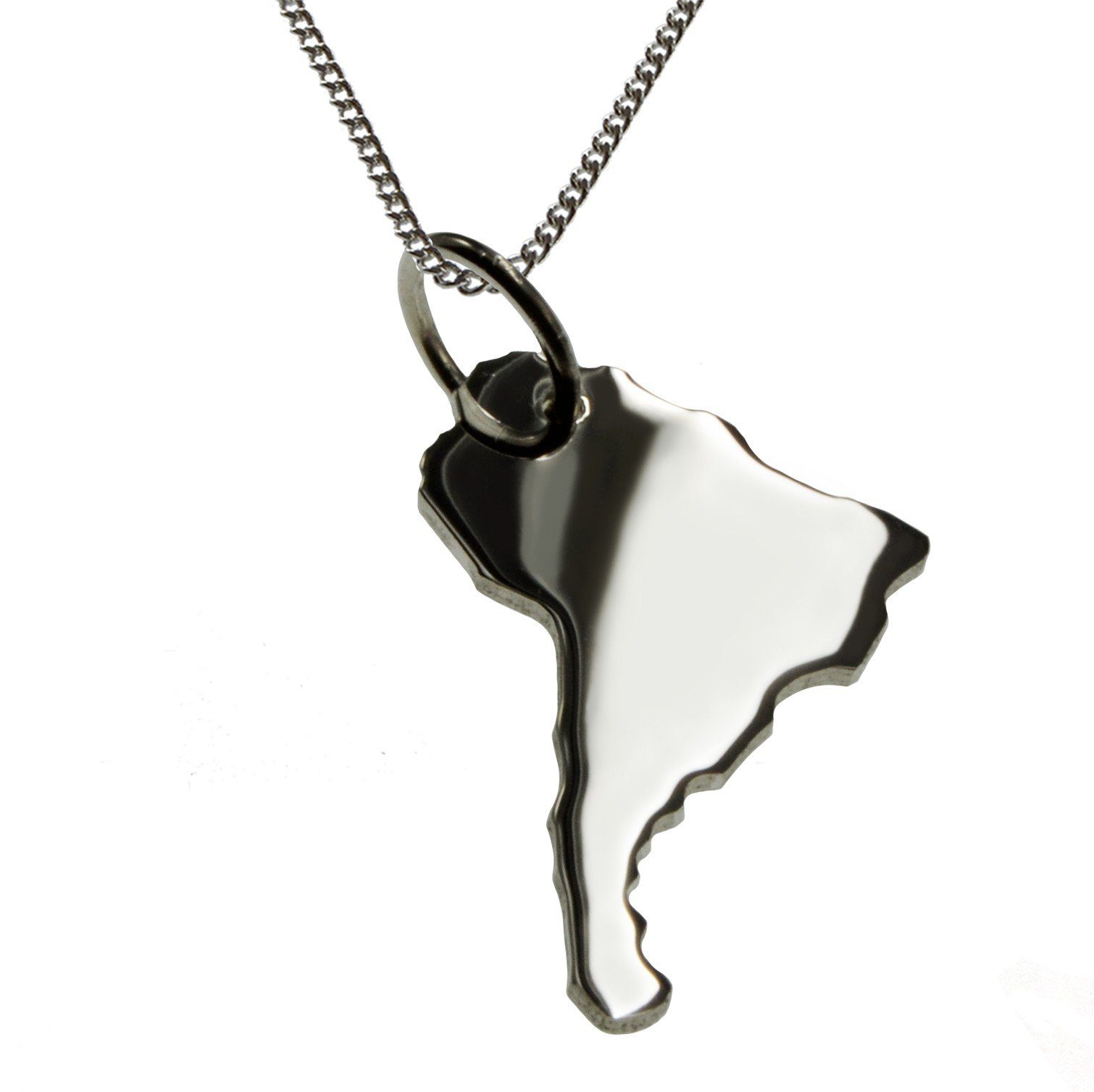 Kette mit Anhänger 50cm Halskette + Südamerika Anhänger in massiv 925 Silber