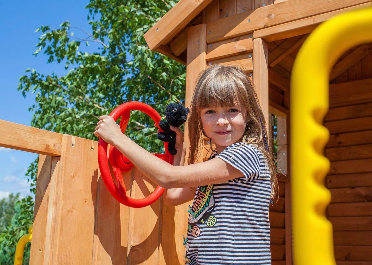 FUNGOO Spielturm My House, Spielhaus & Rutsche, Sandkasten