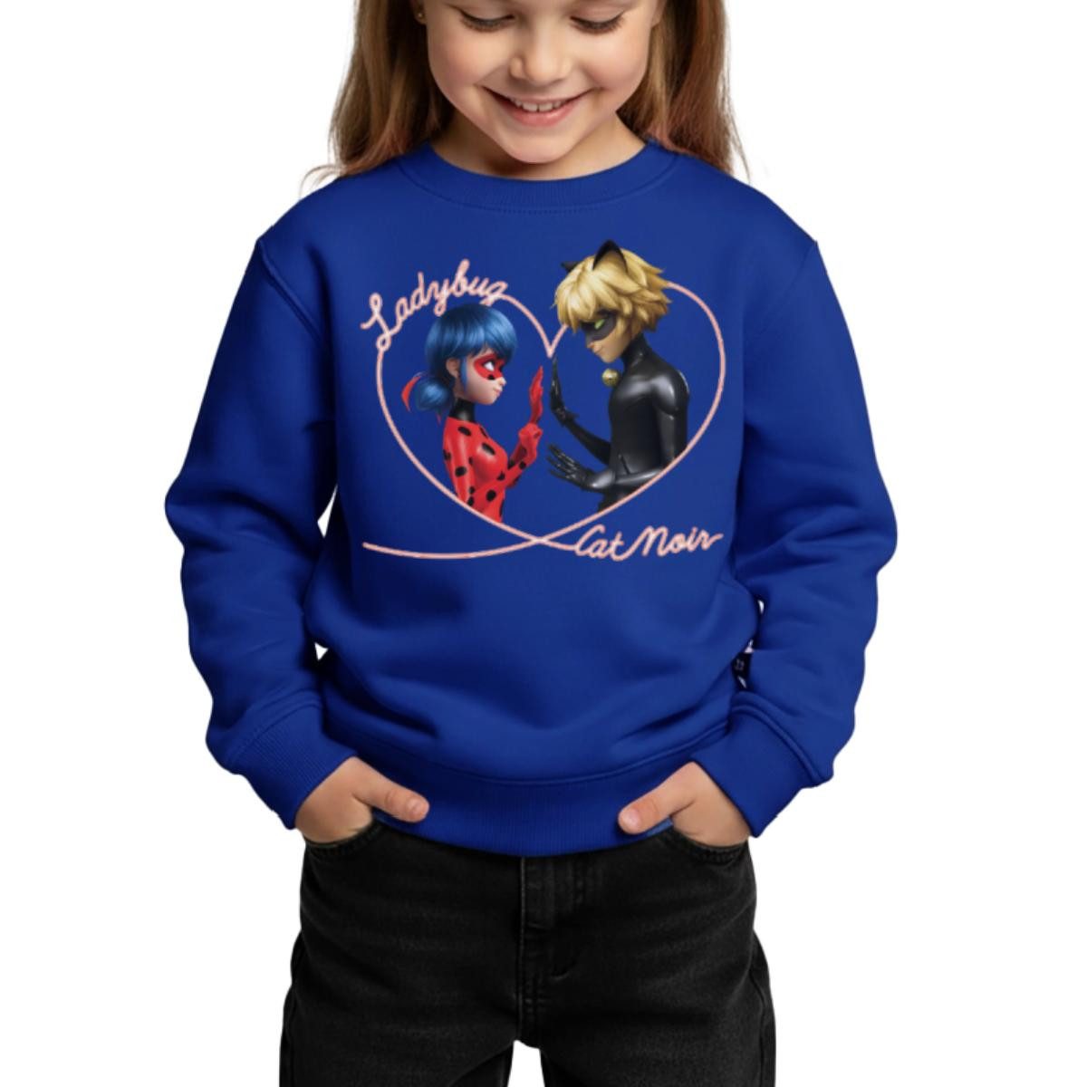 Sweatshirt Miraculous Ladybug Und Cat Noir Herz Kinder Premium Pullover