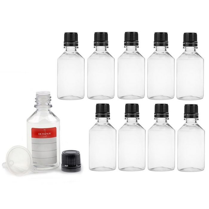 OCTOPUS Kanister 10x PET Flaschen mit Tropfverschluss Volumen 50 ml Gewinde 18 (10 St)