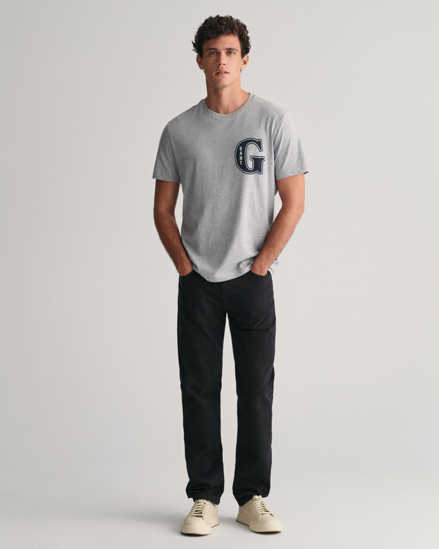 Gant T-Shirt G T-SHIRT MELANGE GREY GRAPHIC