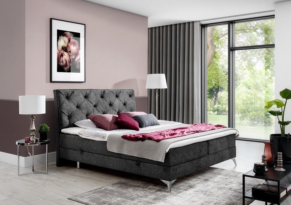 Xlmoebel Boxspringbett Chesterfield Bett im Barock Design für modernes Hotelambiente, Made in Europa