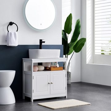 VASAGLE Waschbeckenunterschrank »Badezimmerschrank« 60 x 60 x 30 cm, mit 2 Türen, offenes Fach