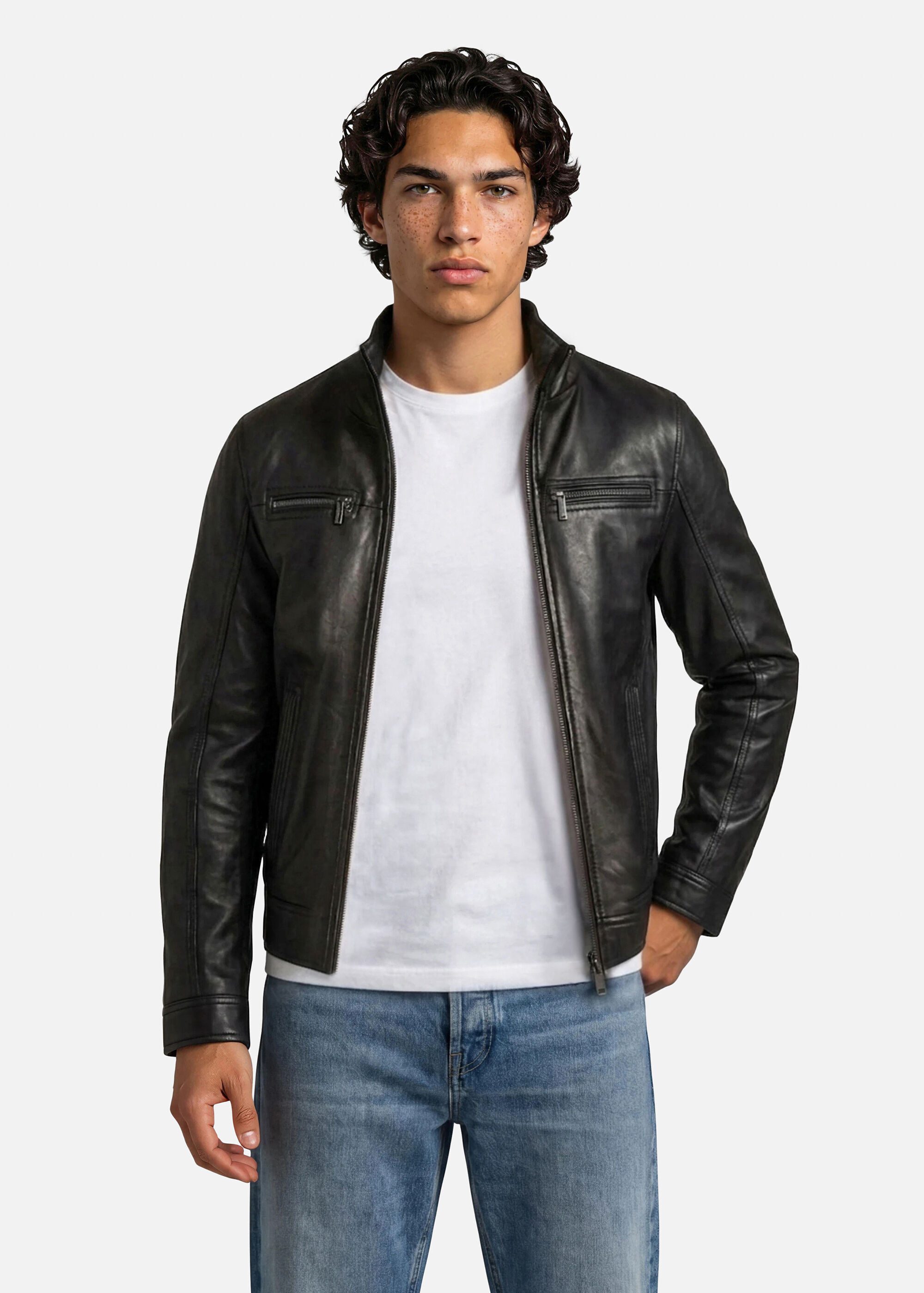 bugatti Lederjacke BUMATTEO (1-St) mit Stehkragen