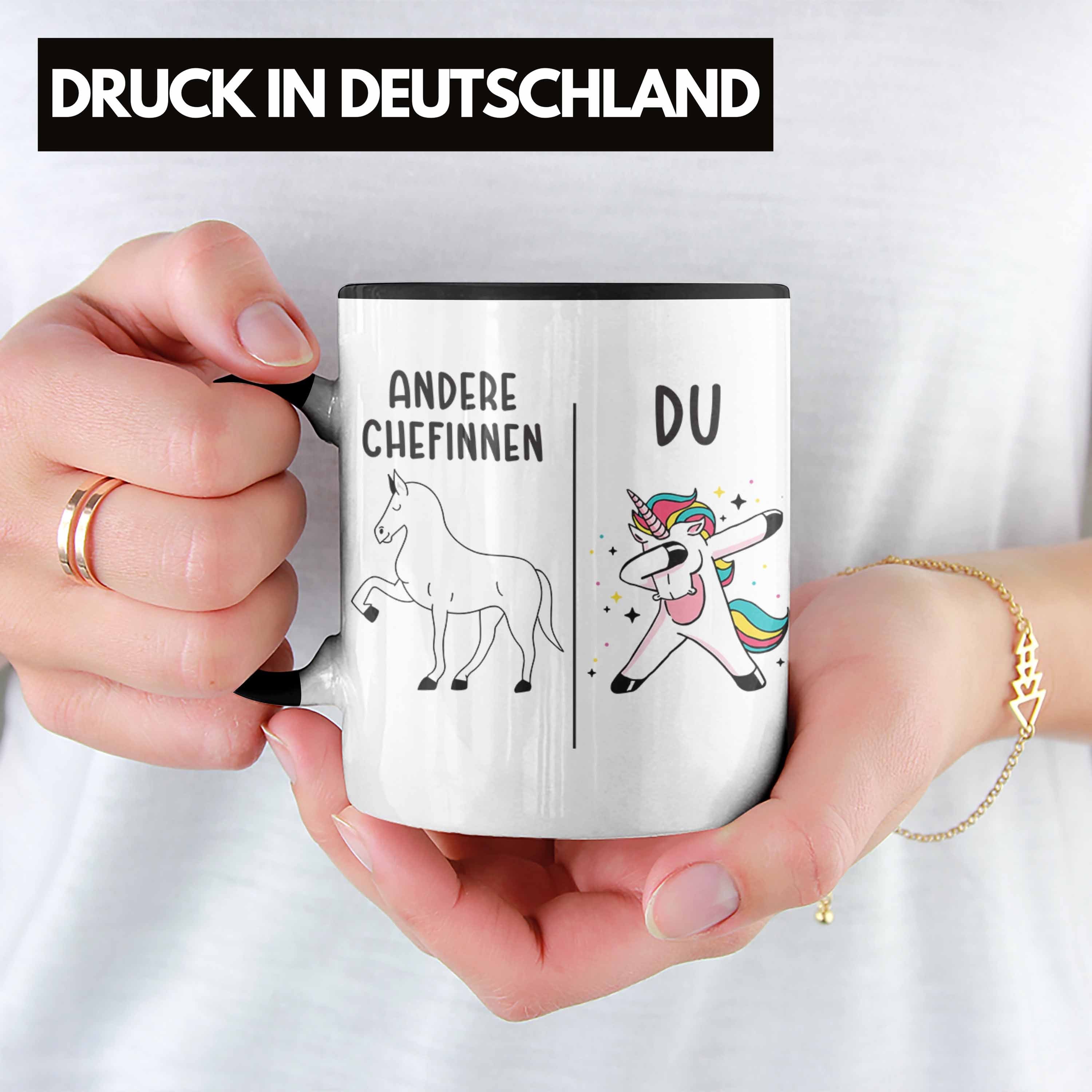 Beste Tasse schwarz Lustig Weihnachten Lieblingschefin Geschenk - Trendation Chefin Geburtstag Spruch Trendation Tasse