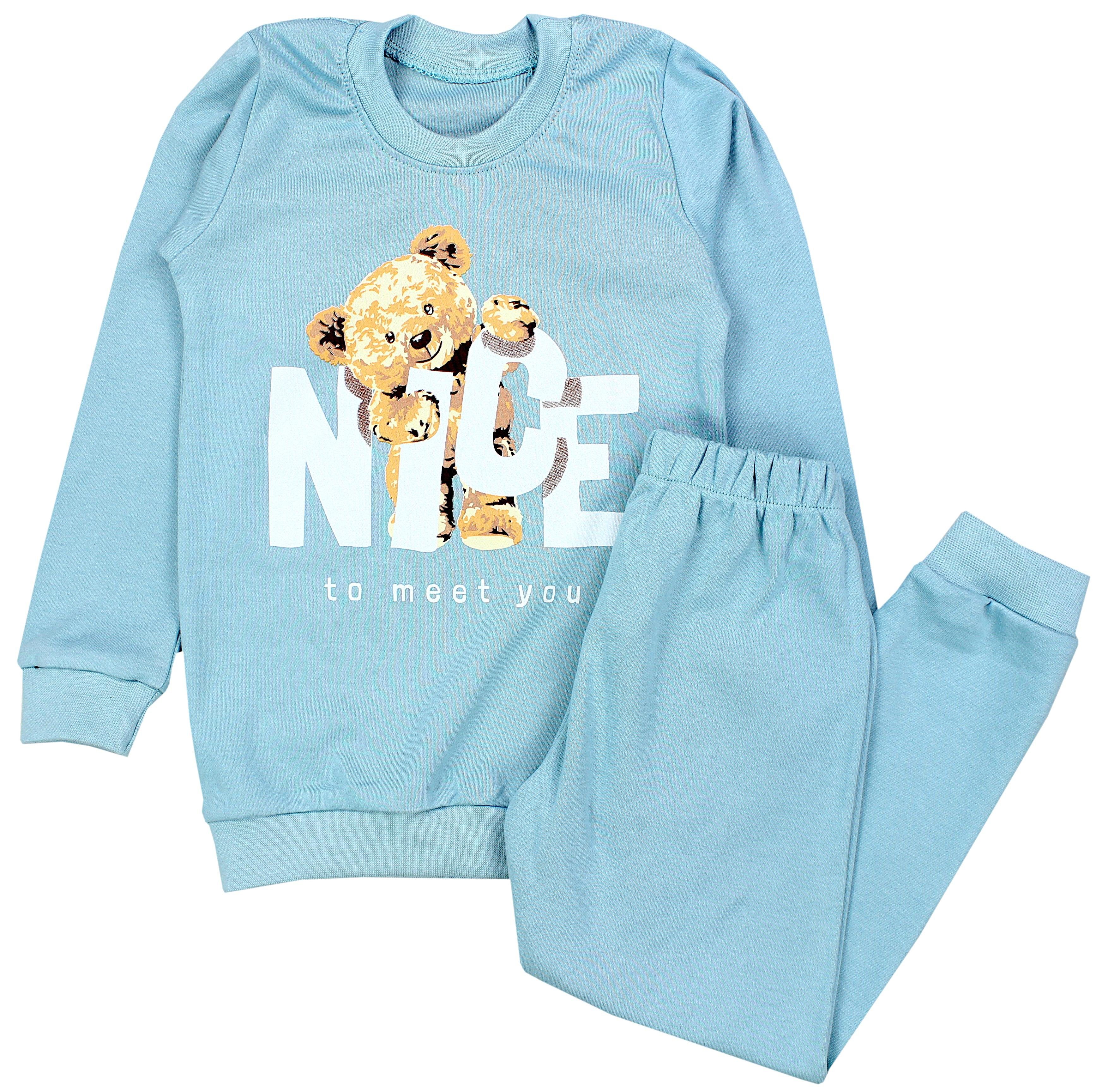 Nachtwäsche Langarm Mintgrün Schlafanzug Schlafanzug Kinder TupTam Set Teddybär Mädchen NICE 2-teilig Pyjama