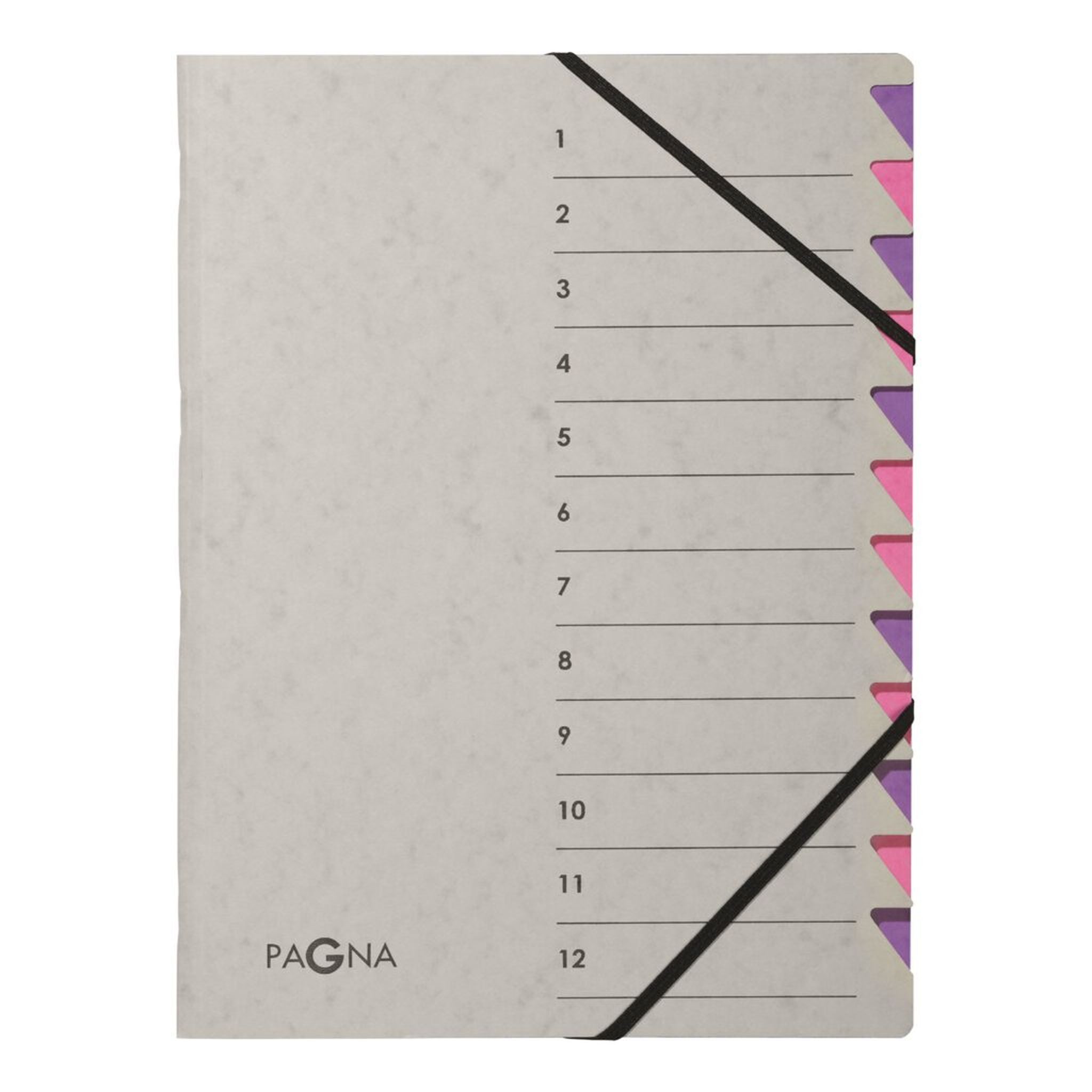 PAGNA Organisationsmappe Pagna Ordnungsmappe Easy Grey 12 Fächer 1-12 lila