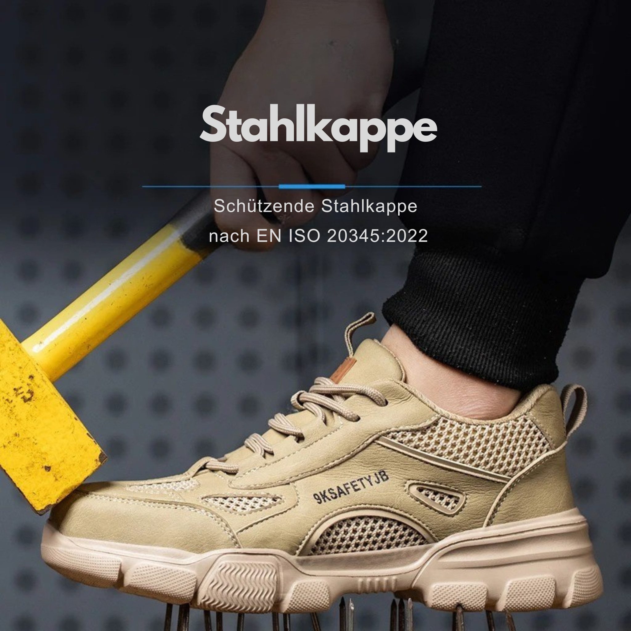 ARMORAX Sicherheitsschuhe mit Stahlkappe & stichschutz-Sohle – atmungaktiv Sicherheitsschuh Atmungaktive Arbeitsschuhe mit Stahlkappe & schützender Sohle