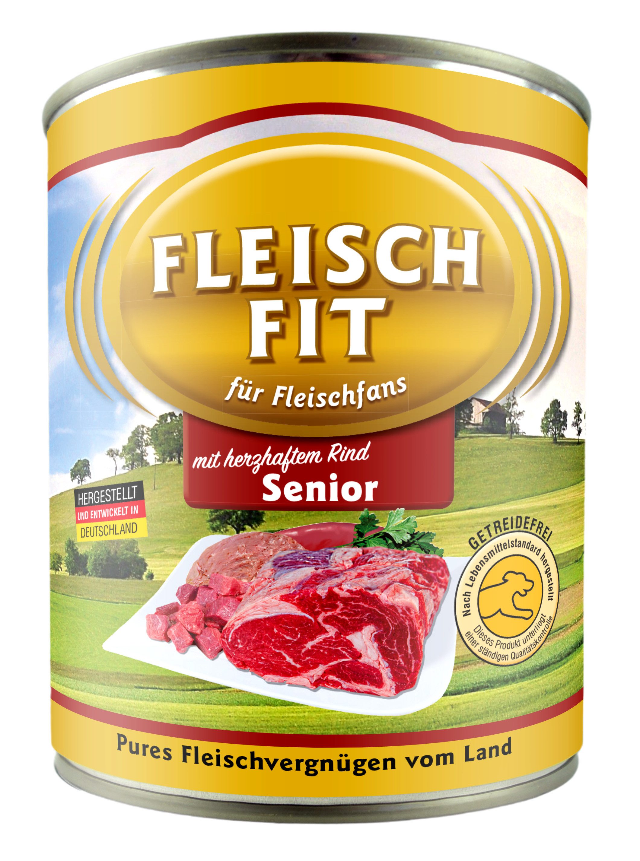 FleischFit FleischFit für Hunde Senior mit herzhaftem Rind 30 x 800 g, Nassfutter für: Hunde