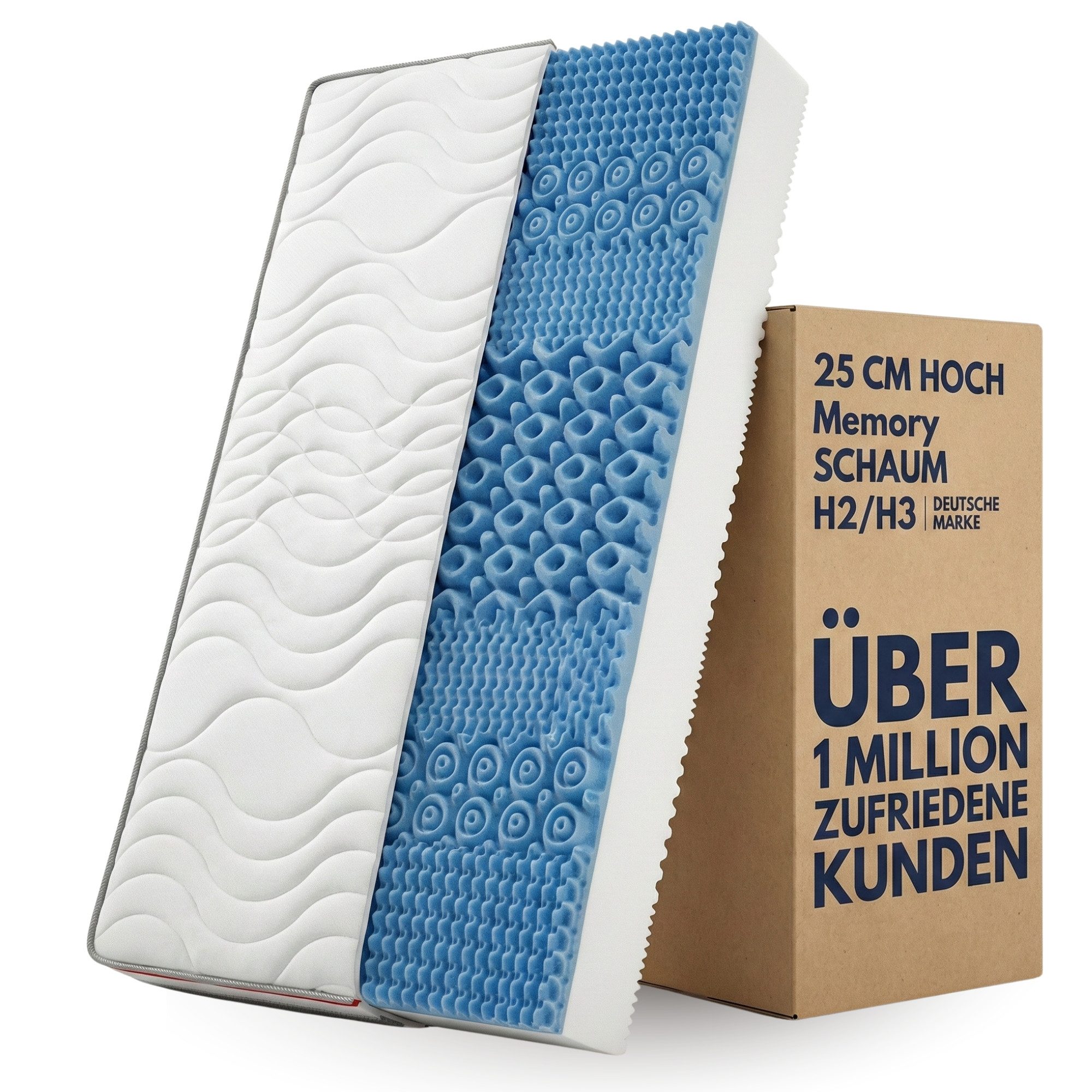 Kaltschaummatratze Matratze FLEXX, 25cm hoch, Kaltschaummatratze Schaummatratze H2 H3, Arensberger, 25 cm hoch, (180 x 200 cm), wendbar mit 7 Zonen & Memoryschaum Memoryfoam, atmungsaktiv, 180x200cm