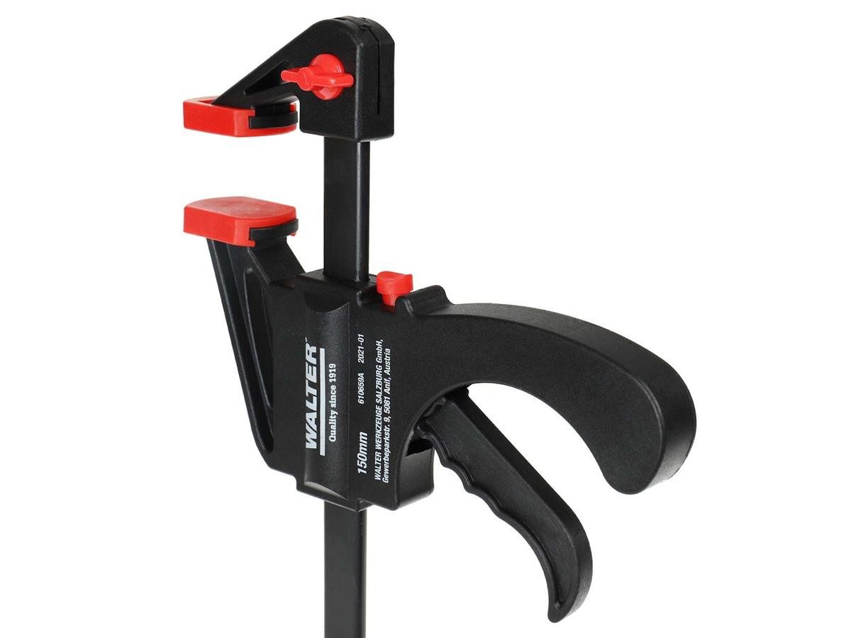 WALTER Spannzwinge Schnellspannzwingen 4 tlg., Mit einem Handgriff werden Schnellspannzwingen zum Spreizer umgebaut