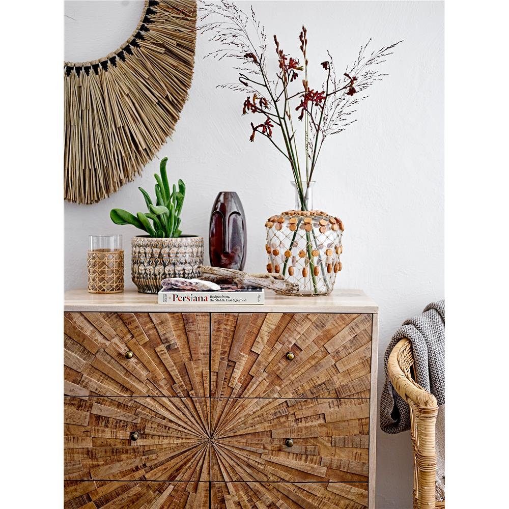 Wohndecke Decke - Natur, Bloomingville, garngefärbt, aus recycelter Baumwolle, gewebt, mit Fransen, Tagesdecke, Kuscheldecke