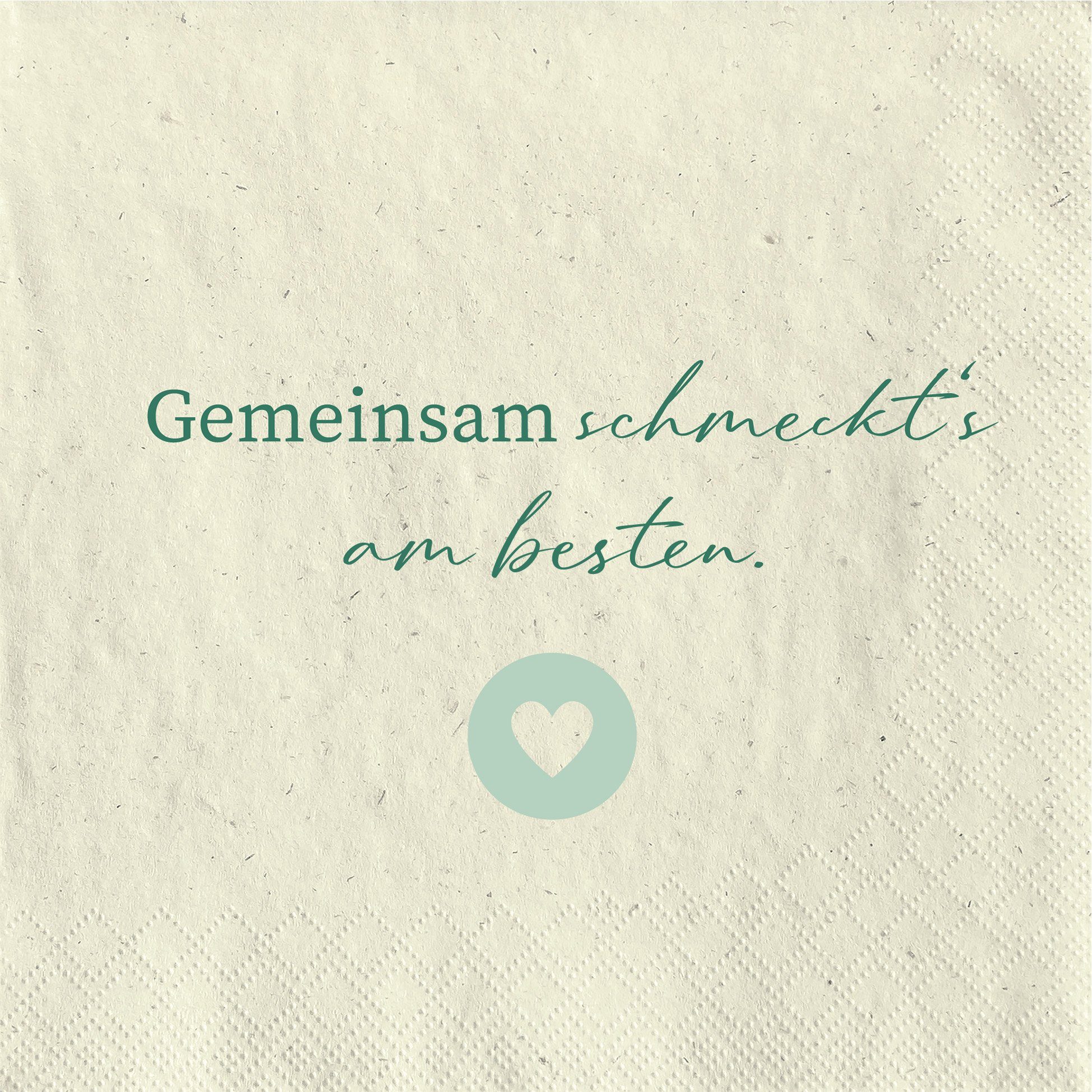 Fasana Papierserviette 20 Servietten Gras Gemeinsam schmeckts 33x33cm, (20 St)