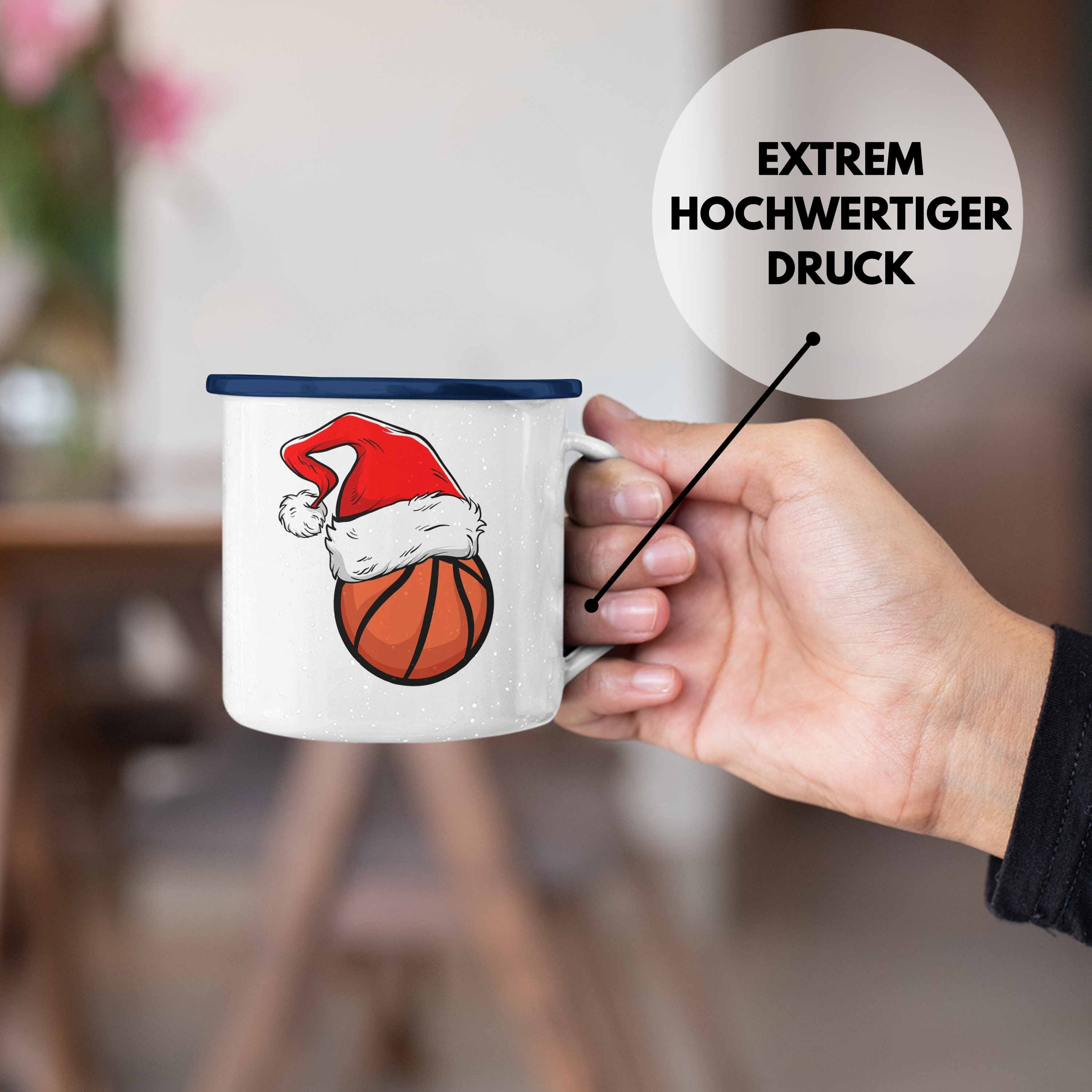 Blau Geschenk Trendation Weihnachten Basketball Emaille Trendation Geschenkidee Thermotasse Tasse - Basketballspieler