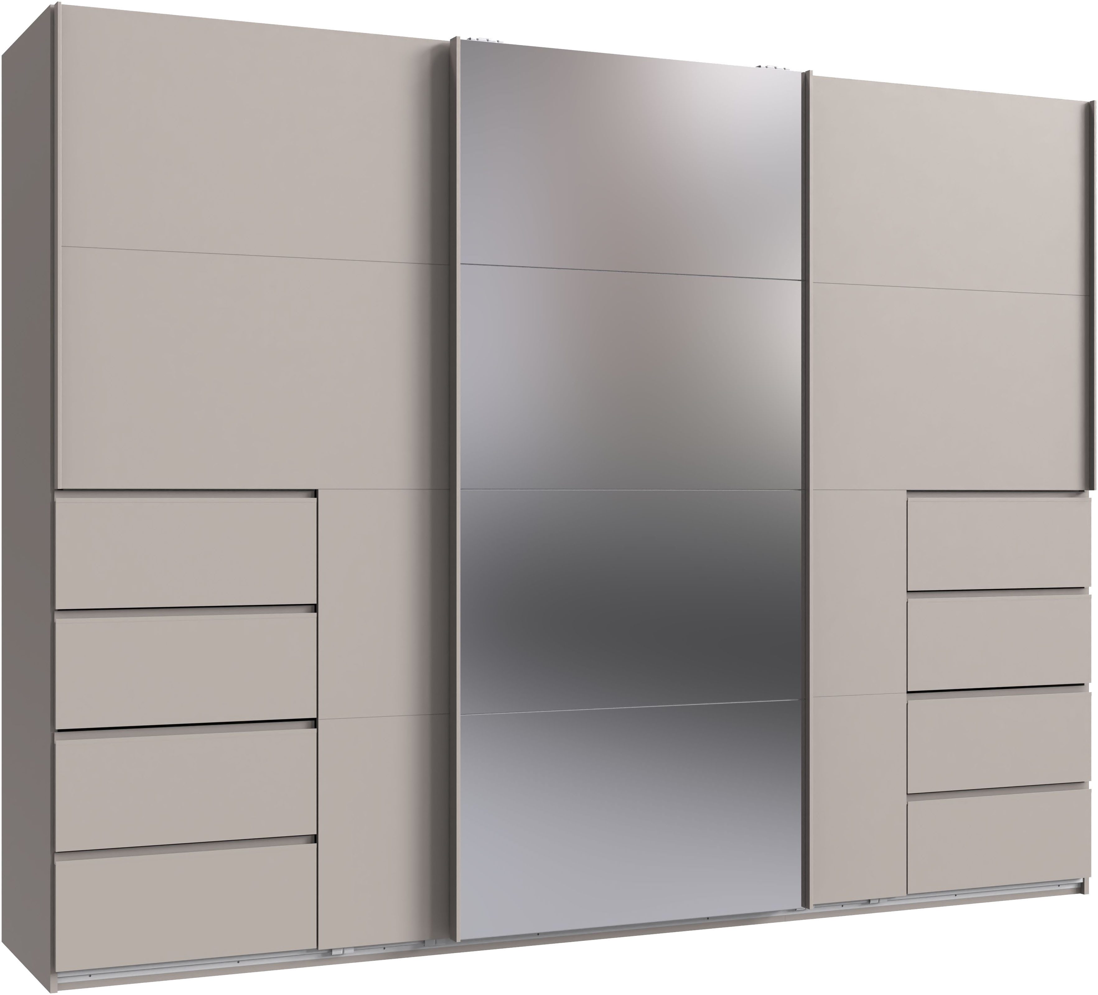 Wimex Schwebetürenschrank Bali in den Breiten 225cm & 270cm, Kleiderschrank mit Spiegel Schrank mit 3 Türen, Farbe: Kaschmir