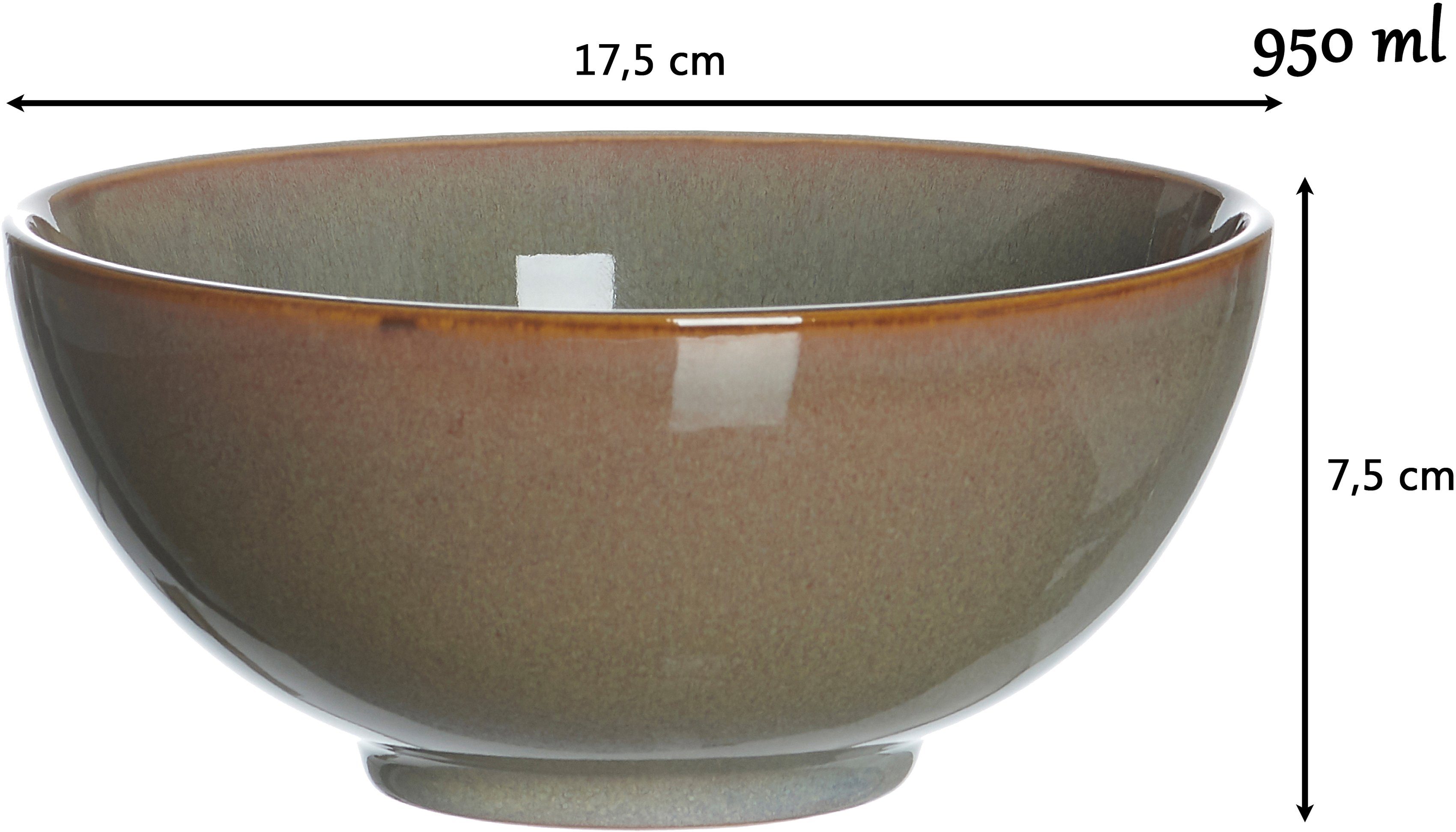 Ritzenhoff & Breker Schale Puebla, Buddha-Bowls, cm 17,5 Ø (Set, Steinzeug, grau 2-tlg)