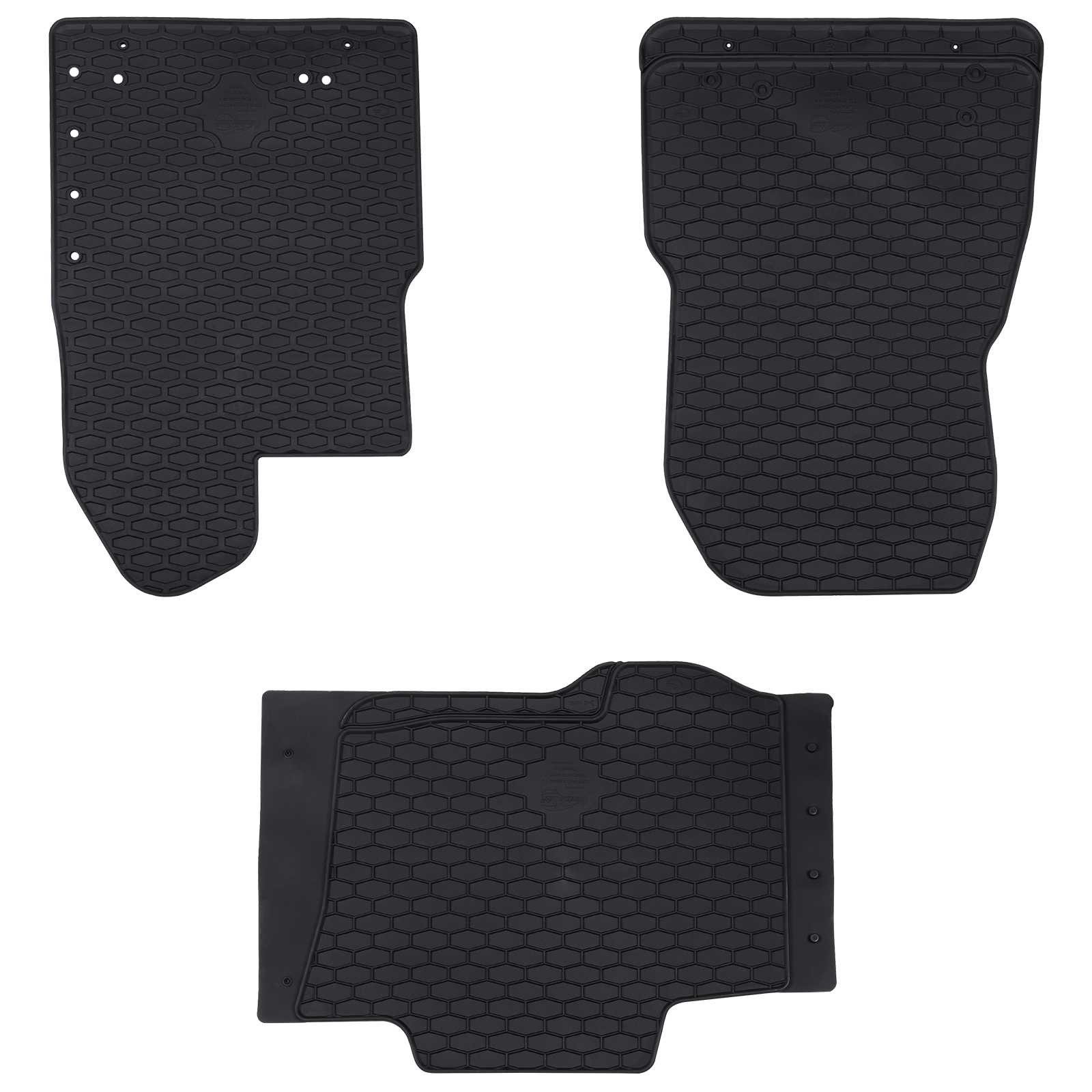 vidaXL Auto-Fußmatten Autofußmatte 3 pcs Schwarz Gummi (3 St)