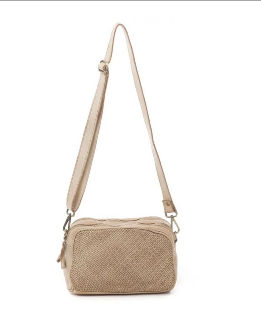 BZNA Umhängetasche Lucy Italy Designer Clutch Braided Ledertasche Schultertasche, geflochtenes Leder