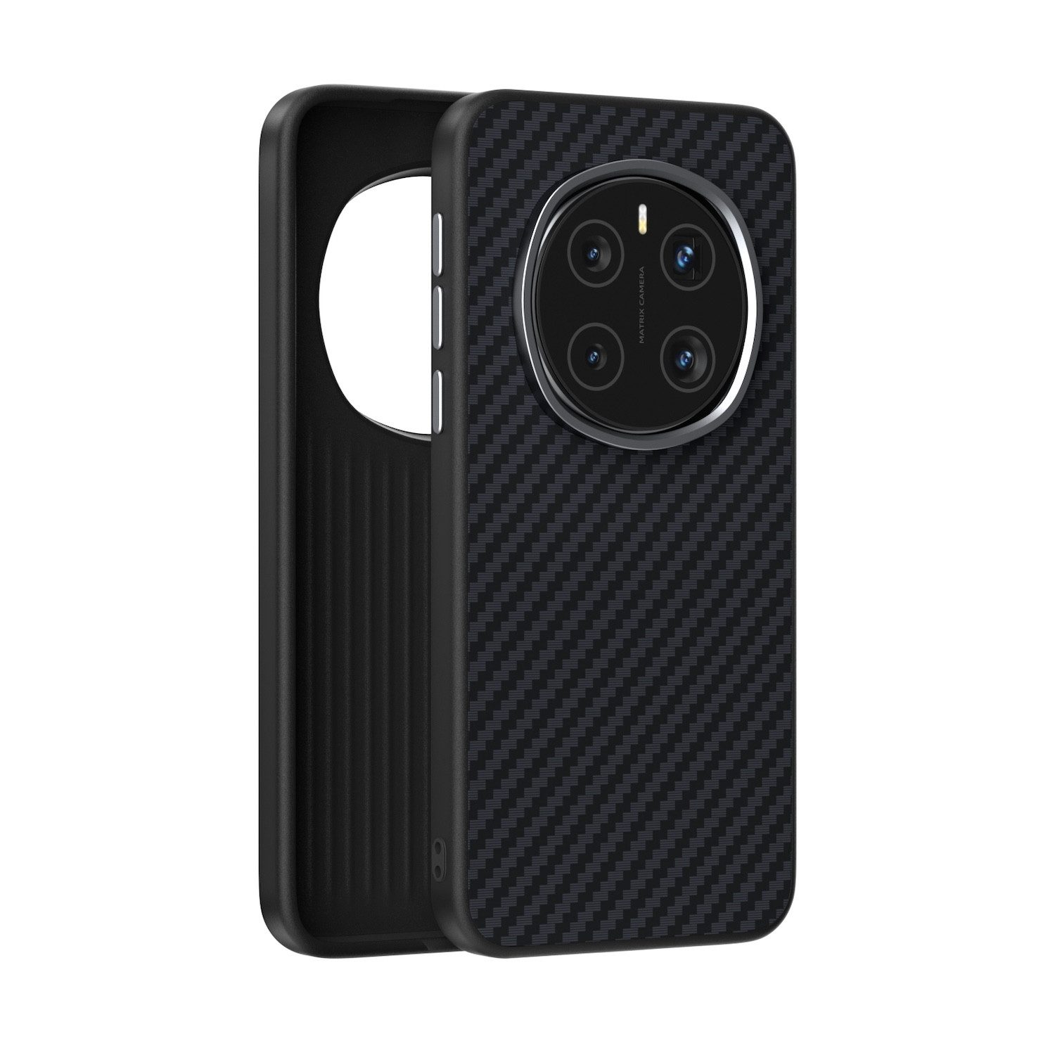 Wigento Smartphone-Hülle Für Honor Magic 7 Pro MagSafe Carbon 6D Micro Relief Hülle Schwarz, 6D-Mikrorelief, MagSafe-kompatibel, rutschfest