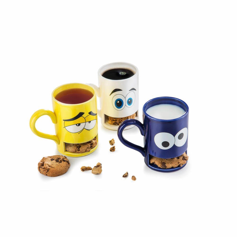 Donkey Products Becher Keks-Monster mit Keksfach Blau, 250 ml, Keramik – Bild 3 von 4