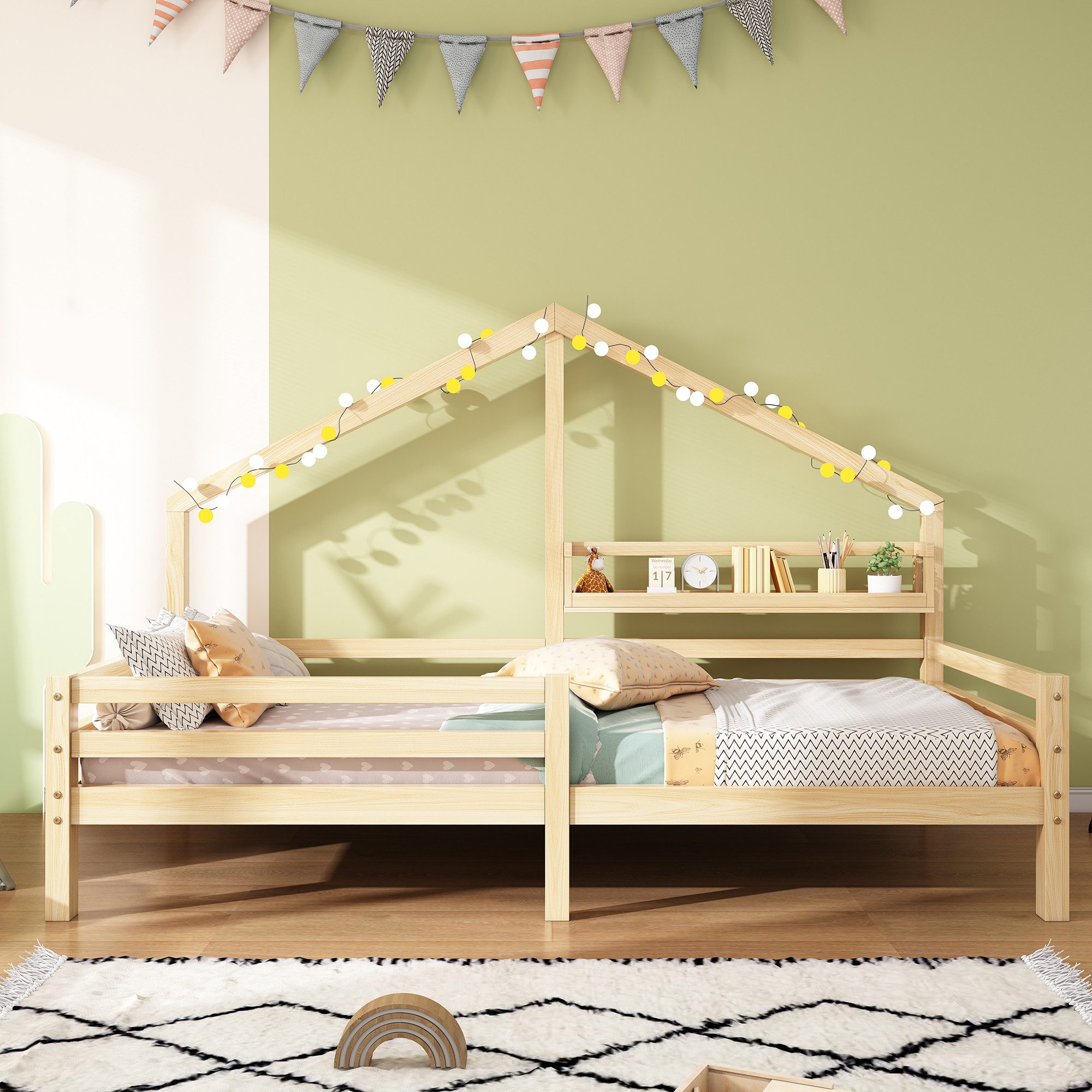 Flieks Kinderbett, Massivholz Einzelbett Hausbett mit günstig online kaufen