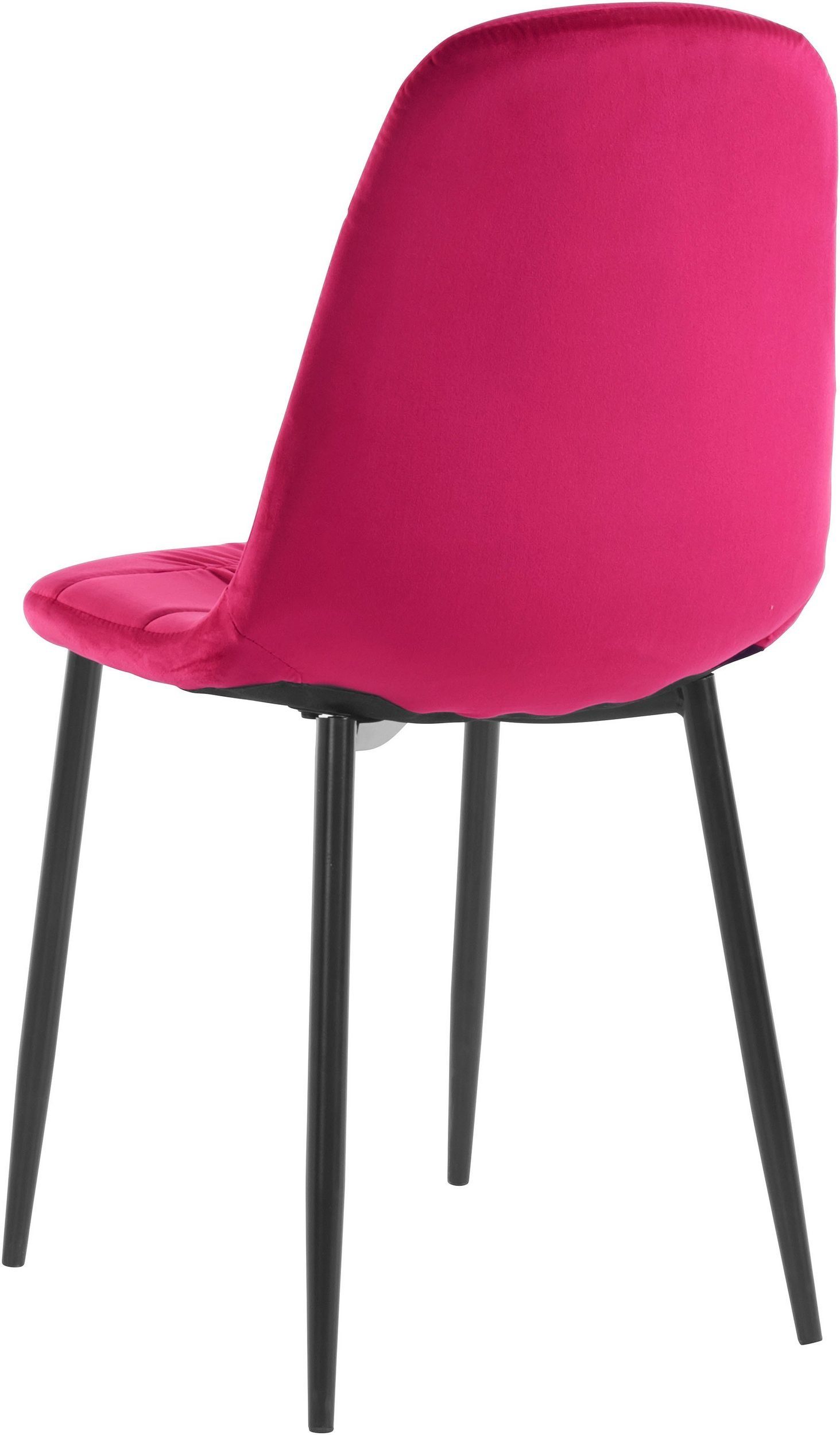 loft24 Esszimmerstuhl in Metallgestell, Samtoptik (Set, Bezug St), Joey pink Falten cm 47 Effekt, mit Sitzhöhe 2