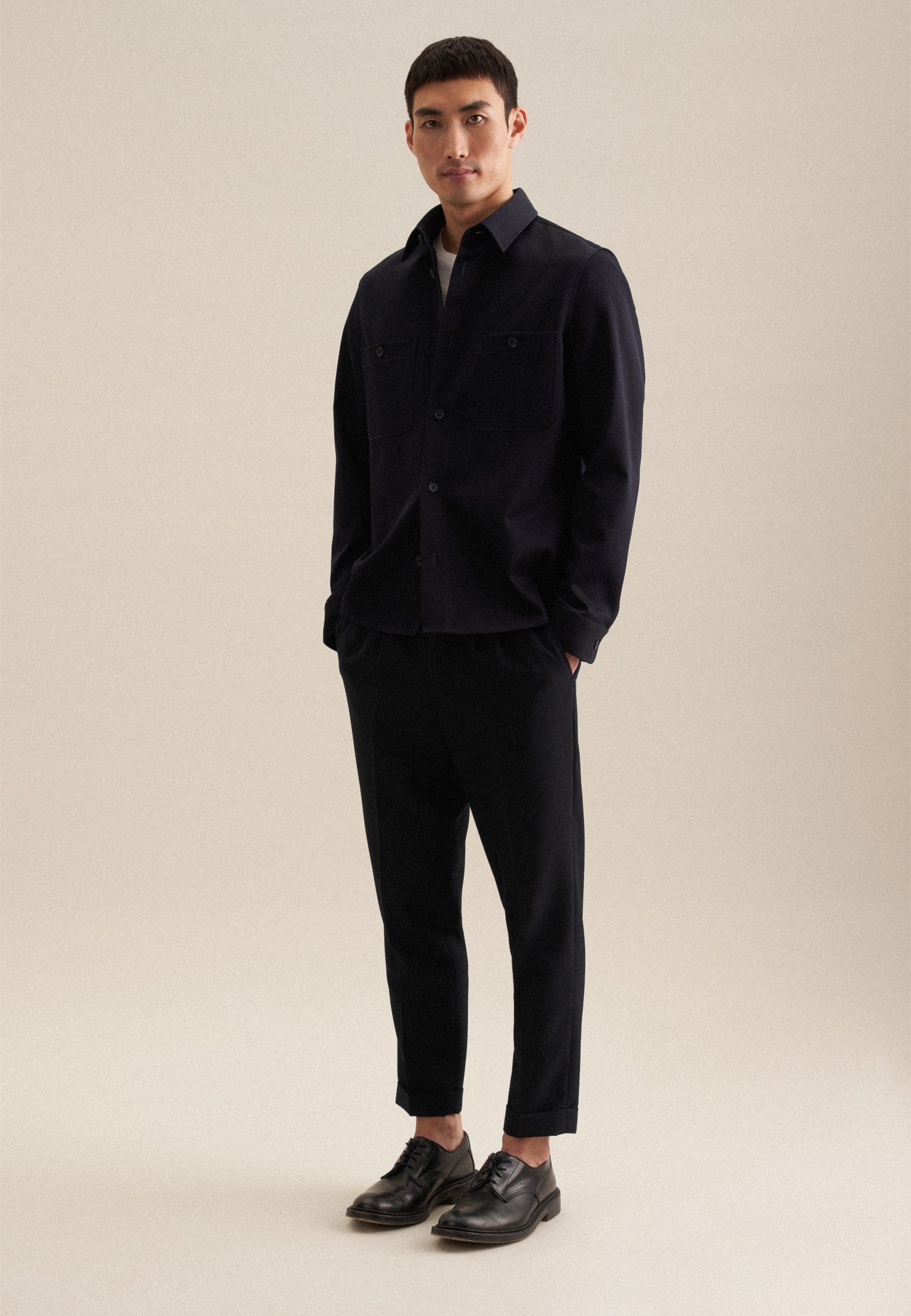 seidensticker Langarmhemd Regular Langarm Kragen Uni