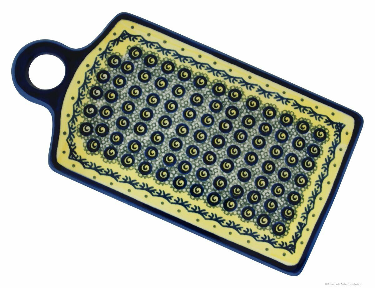 Bunzlauer Keramik Frühstücksbrett Bunzlauer Keramik rechteckiges Schneidebrett 28,5 x 14,3 cm, Dekor DU1, Keramik