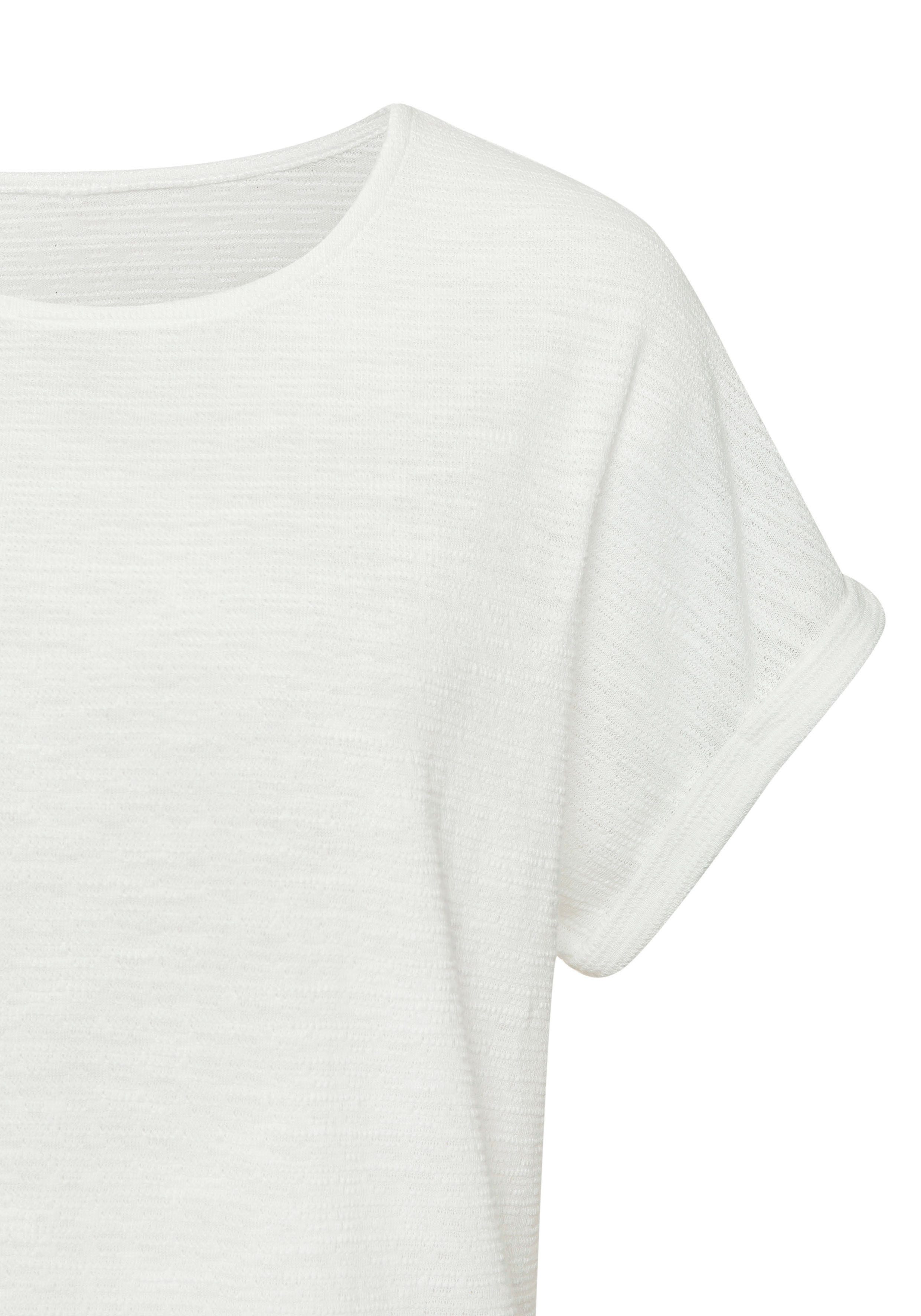 Vivance by Lascana T-Shirt mit modischer Struktur aus bügelfreier, luftiger Qualität mit Baumwolle