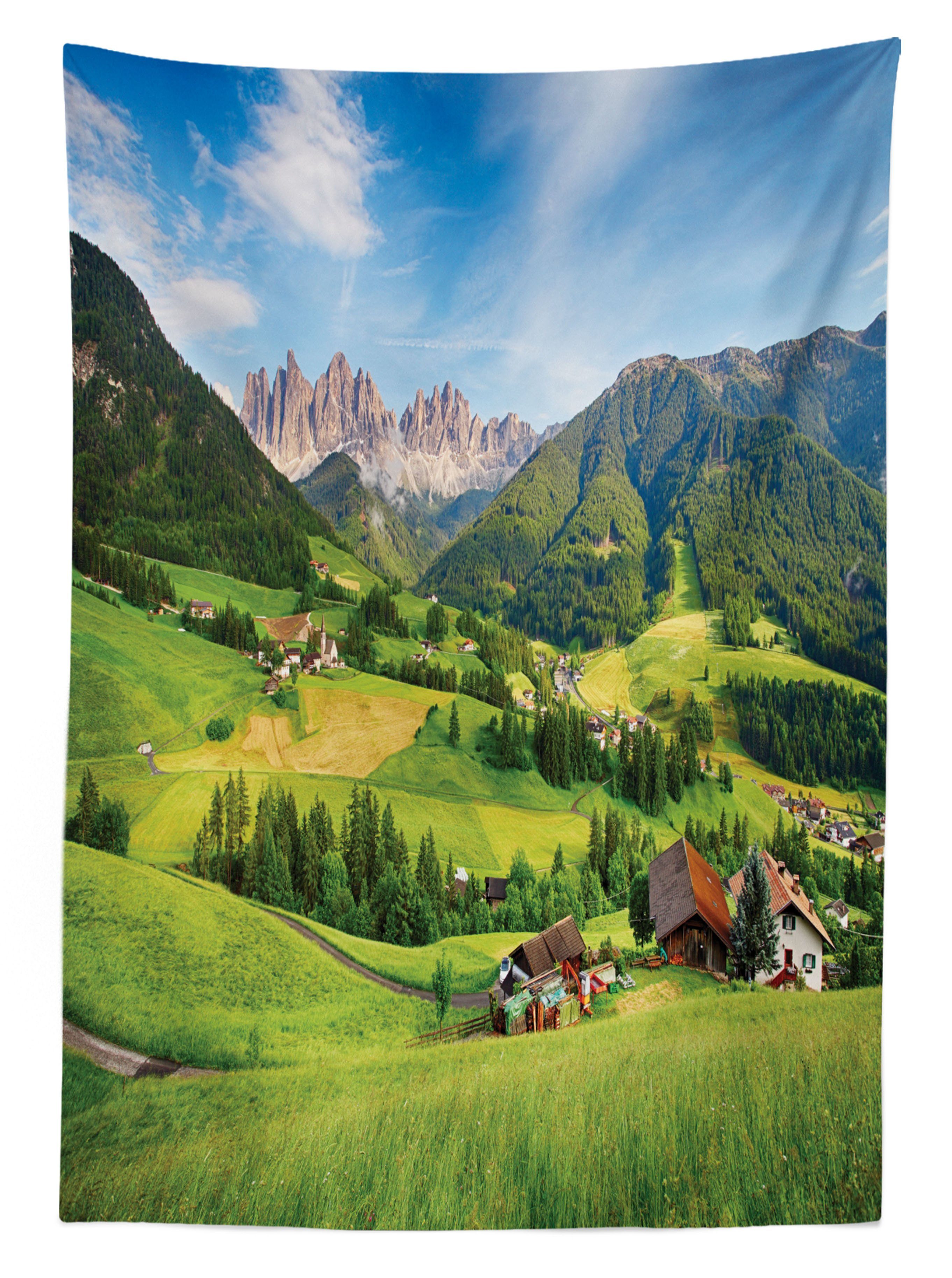 Klare im Farben, Berg Tischdecke den Für Außen Bereich Waschbar geeignet Frühjahr Farbfest Abakuhaus Alpen