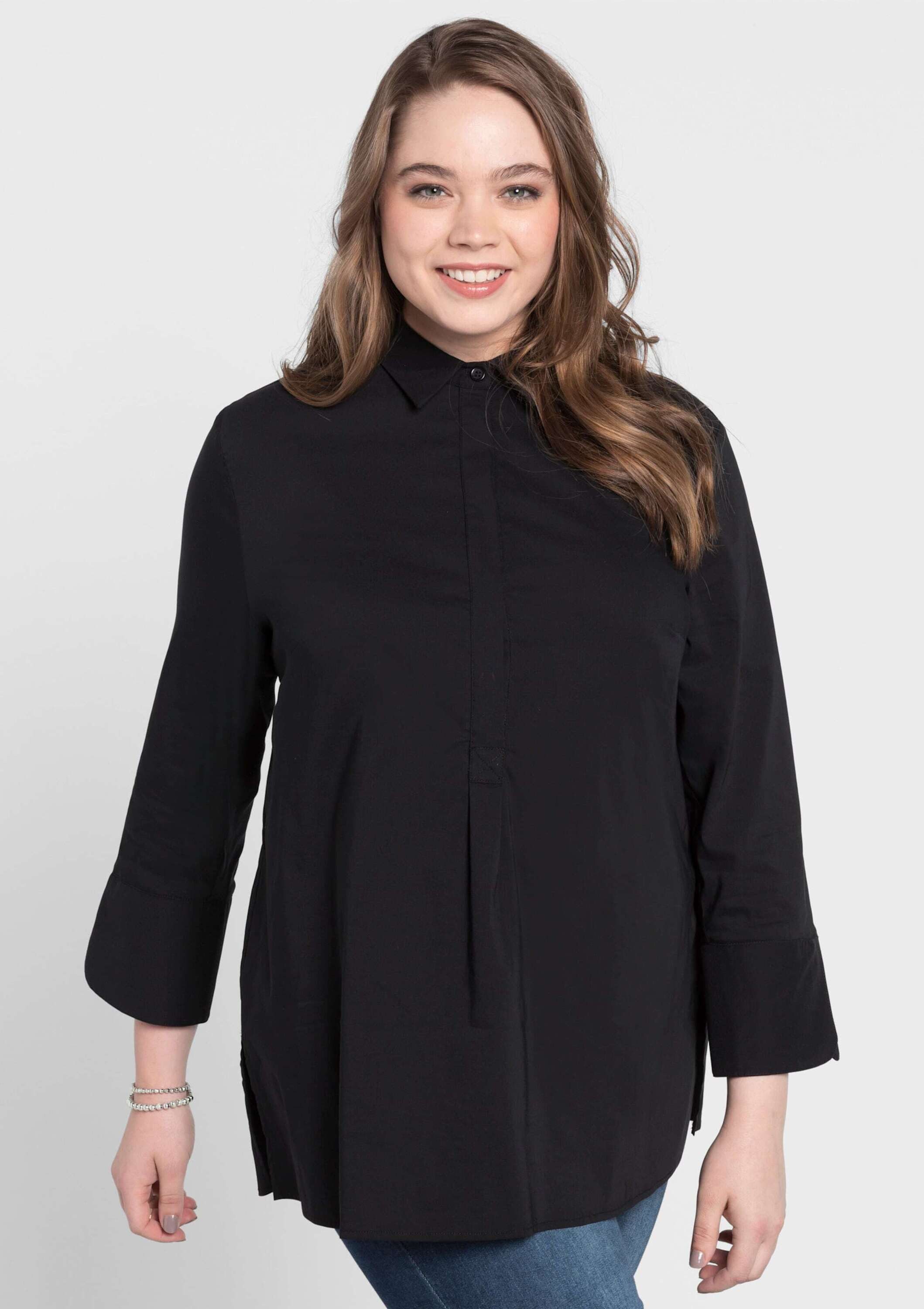 Sheego Klassische Bluse Tunika 3/4-Arm