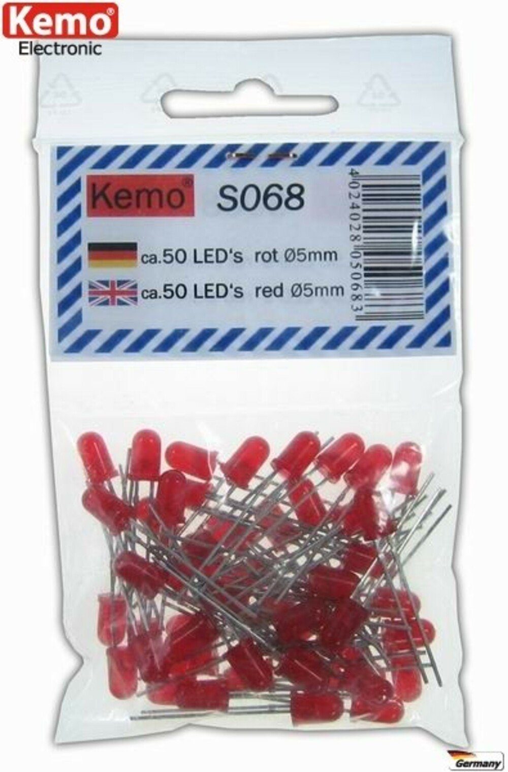 Kemo Modellbausatz LED Ø 5mm rot ca.50 Stück