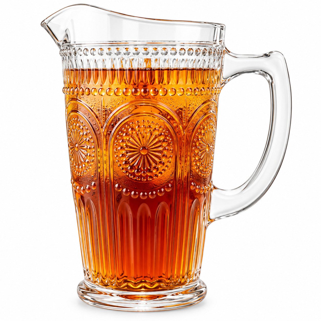 Sendez Wasserkrug 1,2 L mit Henkel und Sonnen-Relief Wasserkaraffe Krug, (1-tlg)
