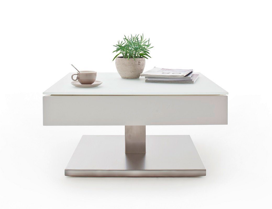 MCA furniture Couchtisch Couchtisch Mariko, Glas / MDF, 75x75, weiß (no-Set), Breite 75 cm, Tischplatte aus Glas,MDF