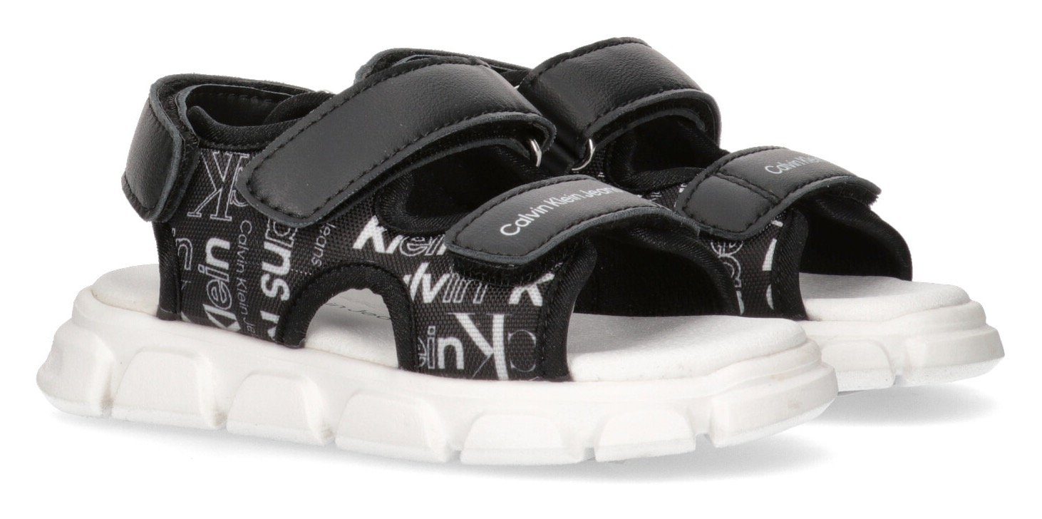 Calvin Klein Jeans AOP VELCRO SANDAL Sandale, Sommerschuh, Klettschuh, Sandalette, mit Logodruck