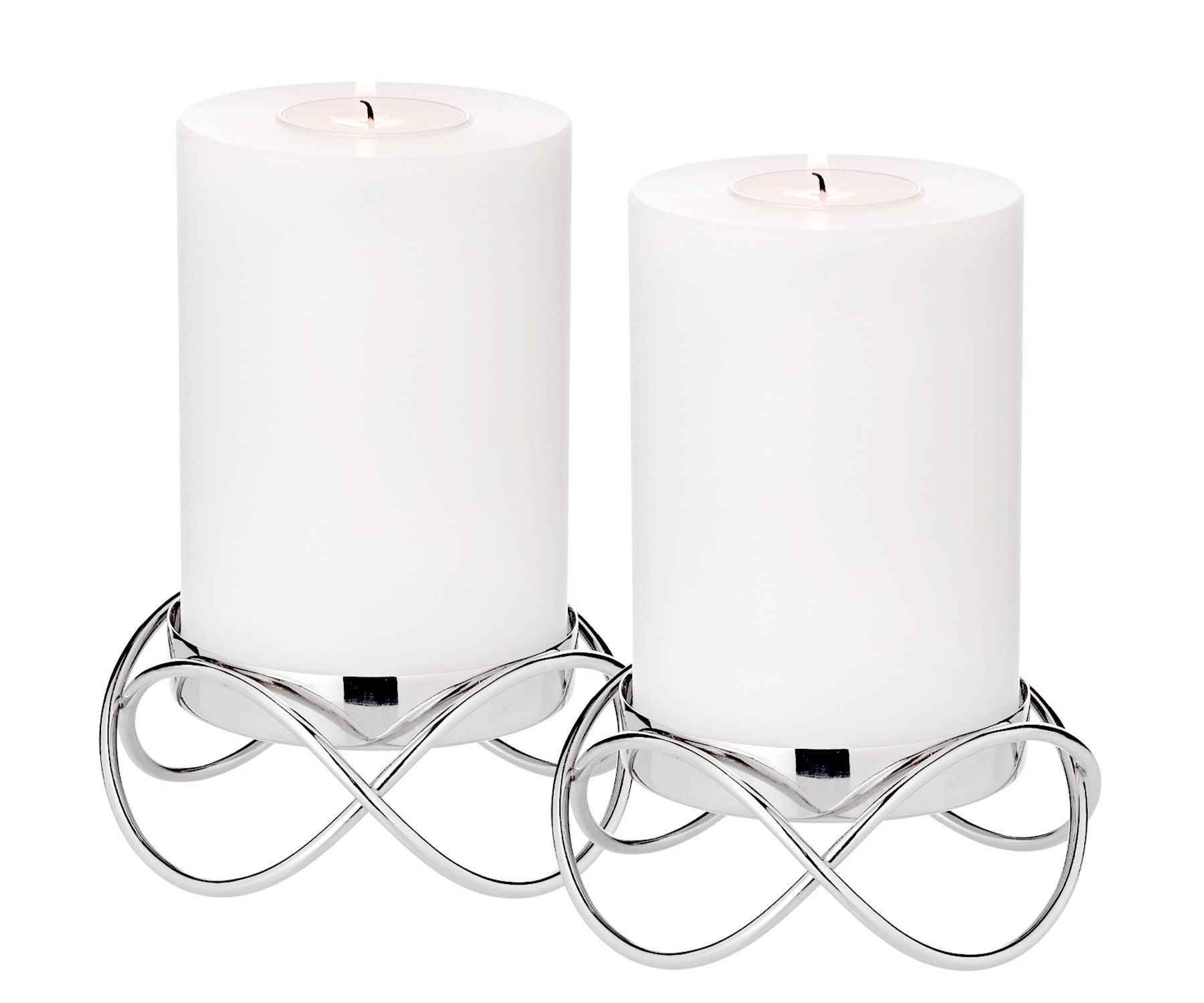 EDZARD Kerzenhalter Bastia, 2er-Set, Edelstahl, vernickelt, hochglanzpolier günstig online kaufen