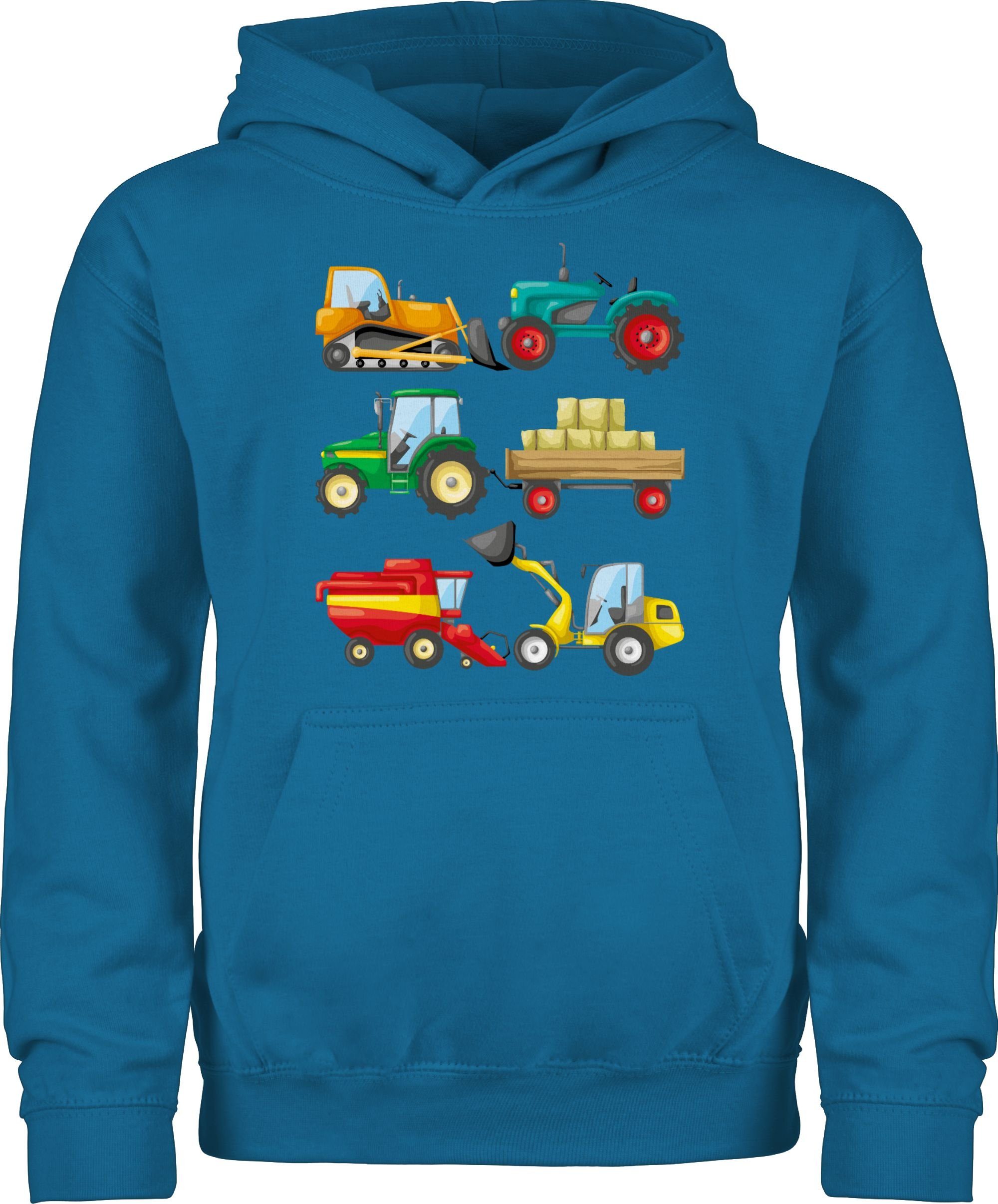 Shirtracer Hoodie Traktoren Kinder Fahrzeuge 1 Himmelblau