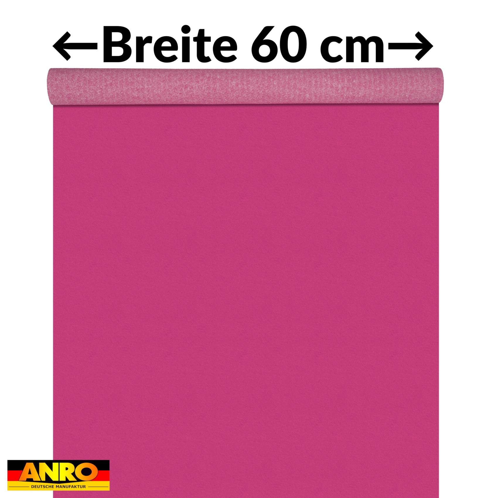 ANRO Teppich AXEL Eventteppich BFl-S1 Uni Messeteppich Läufer, Rechteckig, Höhe: 3 mm, schwer entflammbar Läufer 100x60cm Einfarbig Magenta