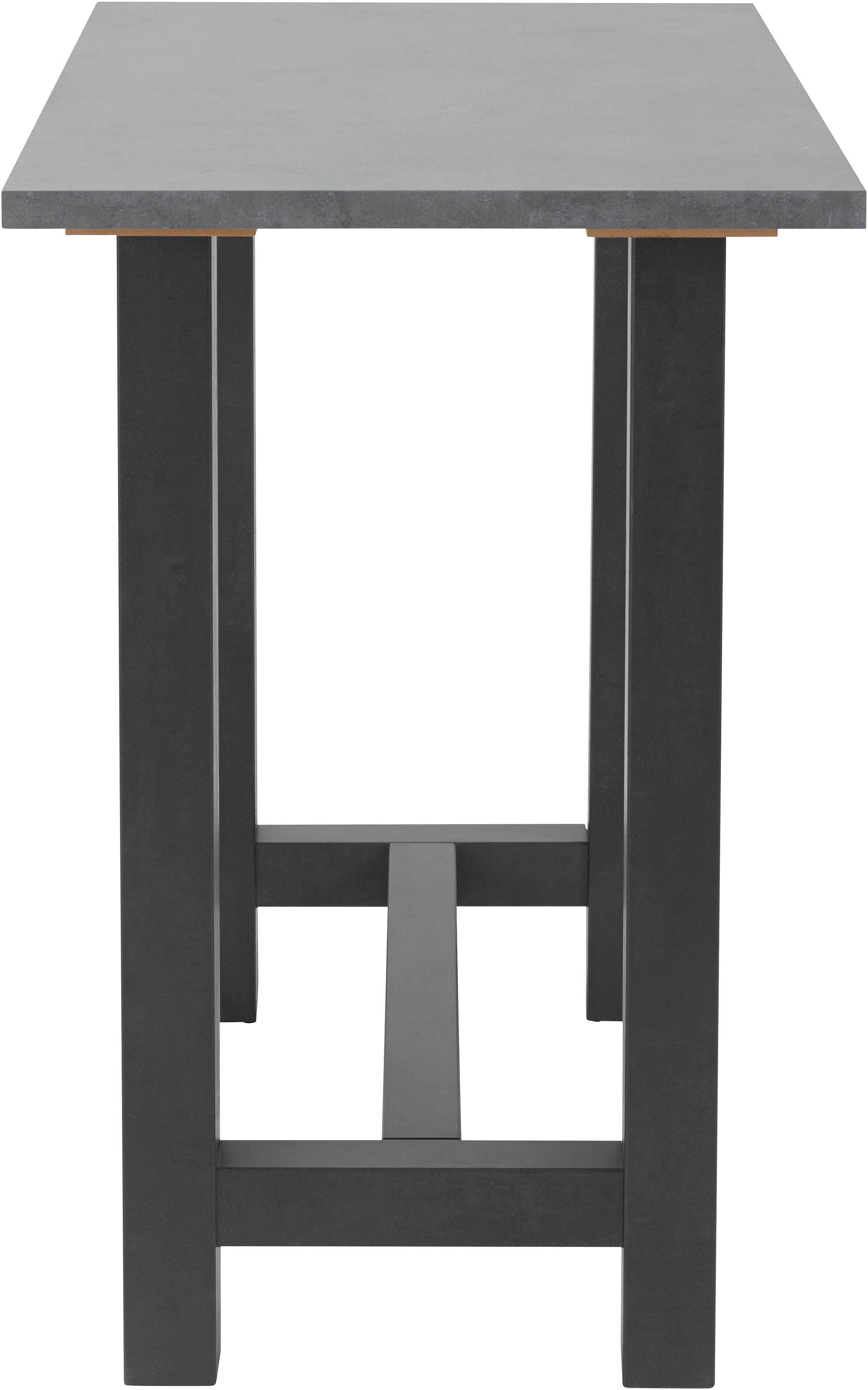 120, Mäusbacher 160 U-Form in schwarzstahl/graphitfarben 140 Bartisch, (Breite Gestell oder cm)