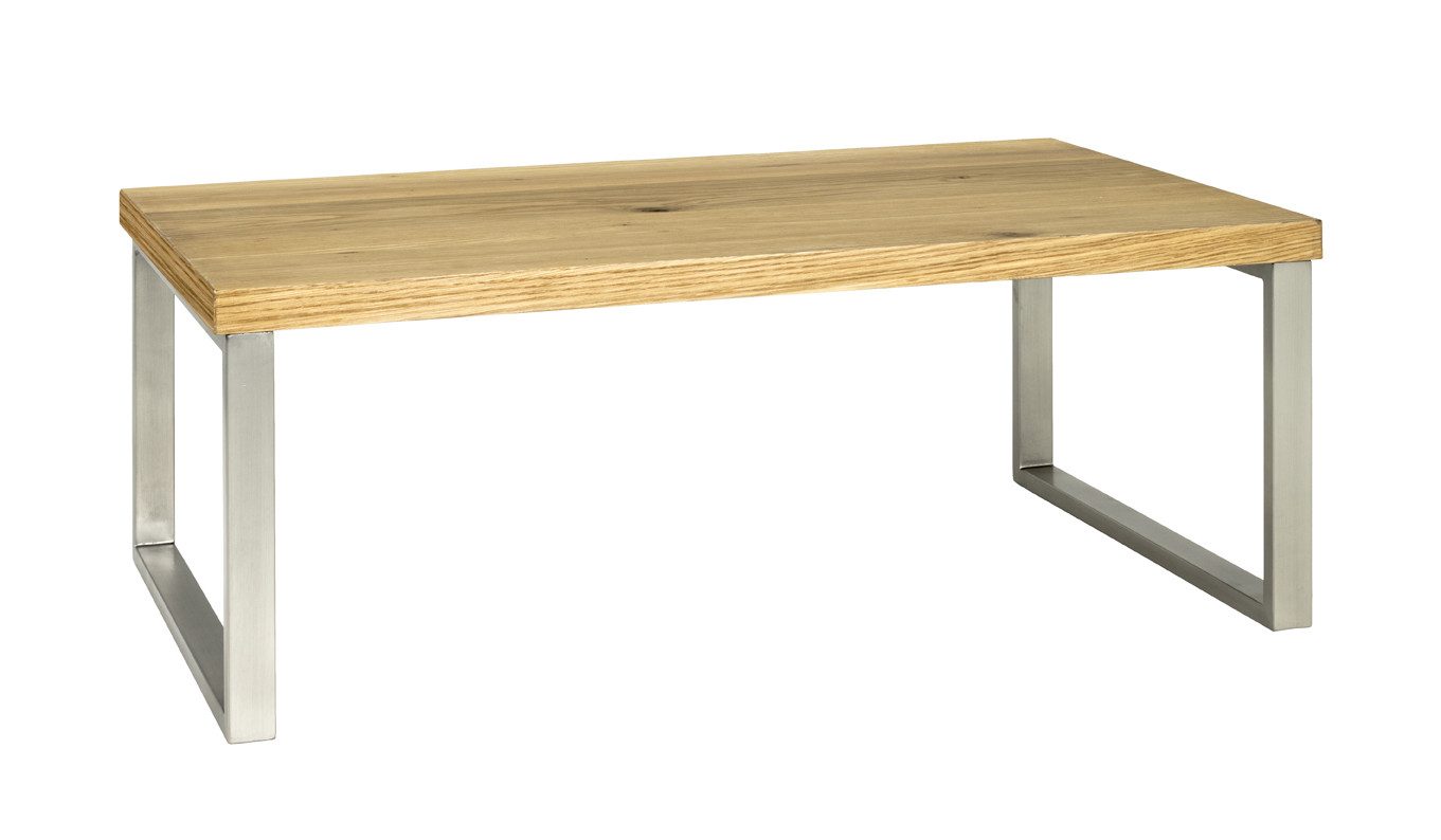 HAKU Couchtisch HAKU Möbel Couchtisch - edelstahloptik-eiche - H. 38cm x B. 100cm (1 Stück)