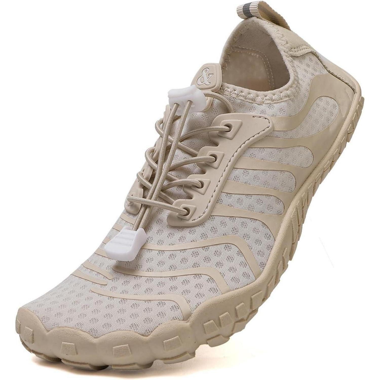 LuxusKollektion Wasserschuhe Badeschuhe Strandschuhe Drainagelöcher Unisex 42 EU Beige Wasserschuh