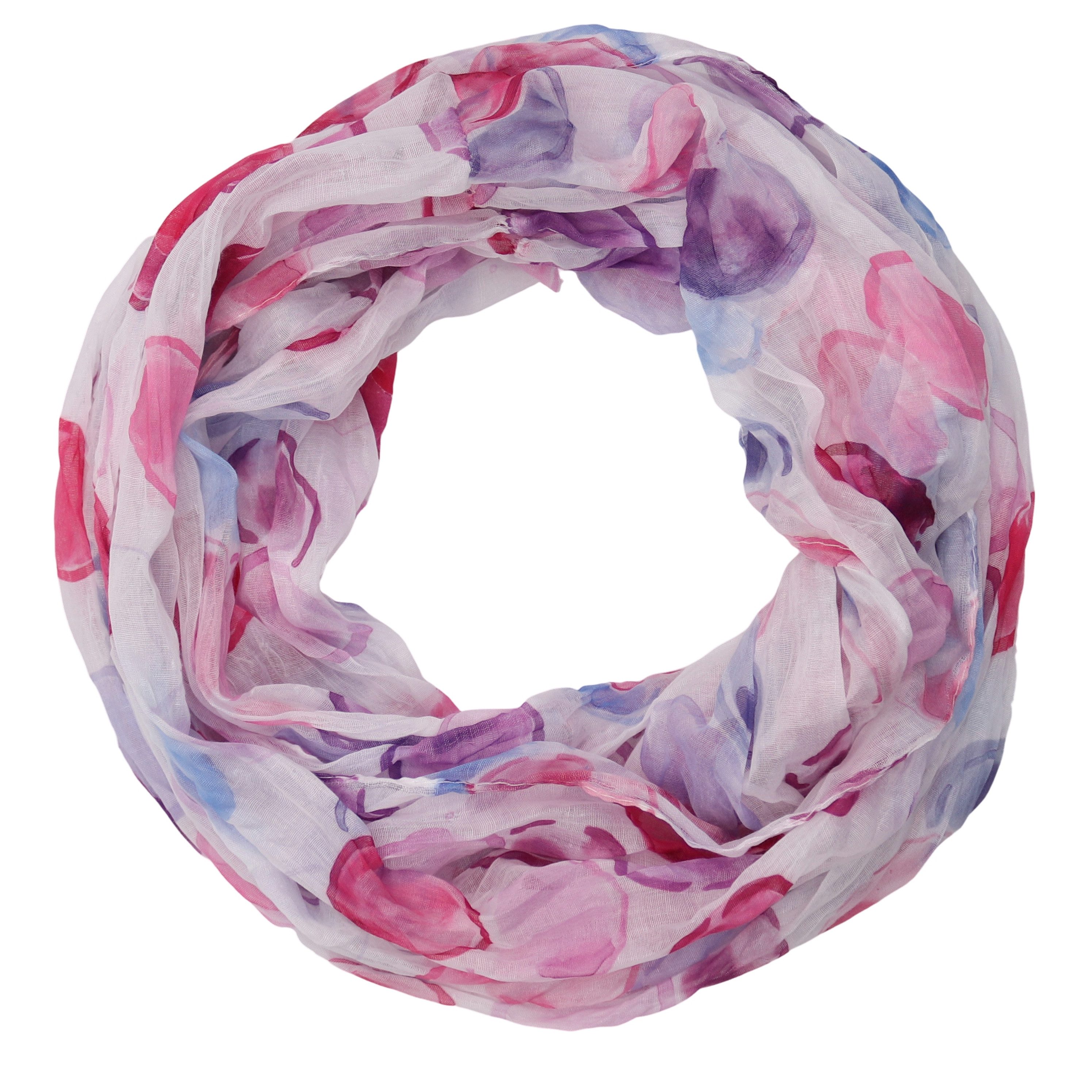 MIRROSI Loop Damen Schal mit Kreis-Muster Weich, (zweimal um den Hals wickelbar, ca.45x75cm), Damen Halstuch ideal für Frühling, Sommer oder Herbst