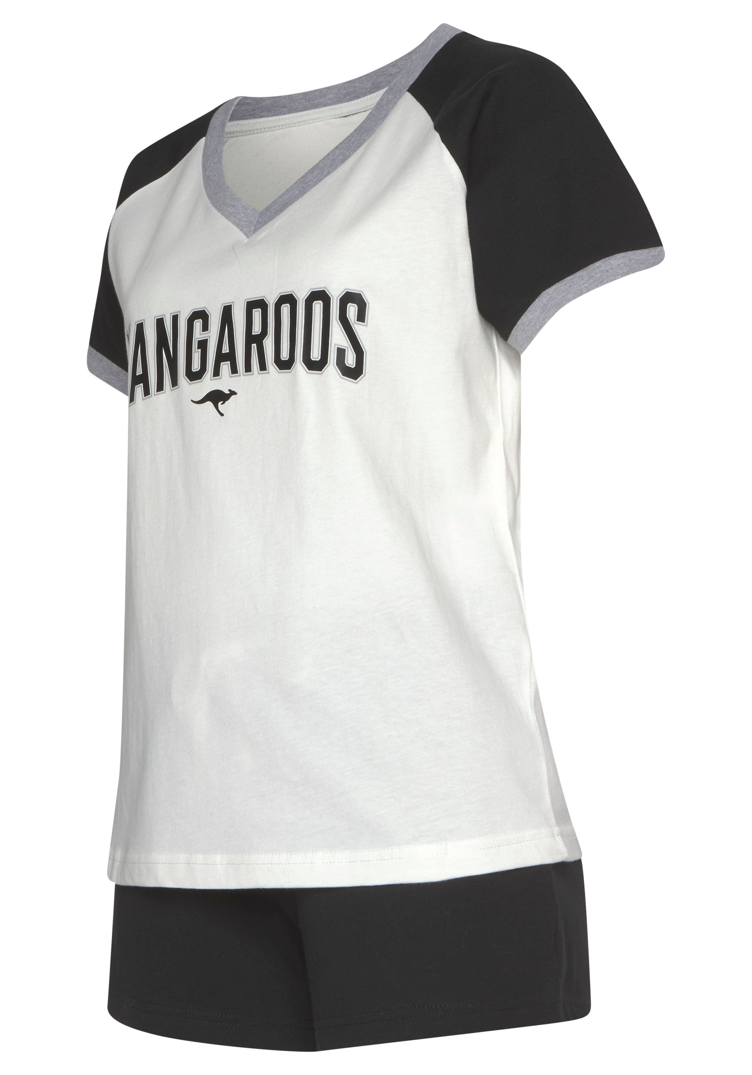 KangaROOS Shorty (Set, 2 tlg) mit kontrastfarbenen Raglanärmeln