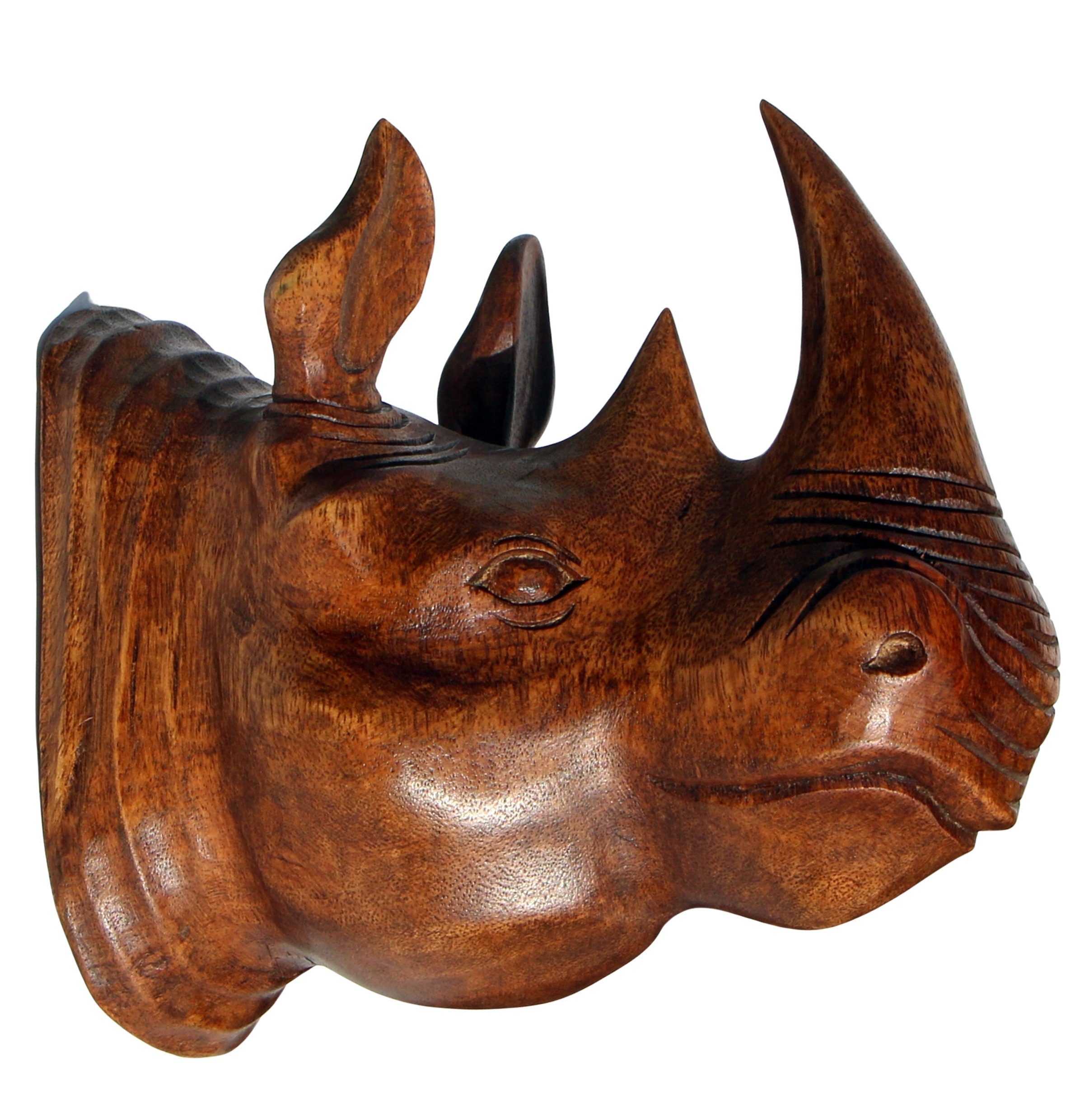 Wogeka Wanddekoobjekt Nashorn Kopf Holz Figur günstig online kaufen