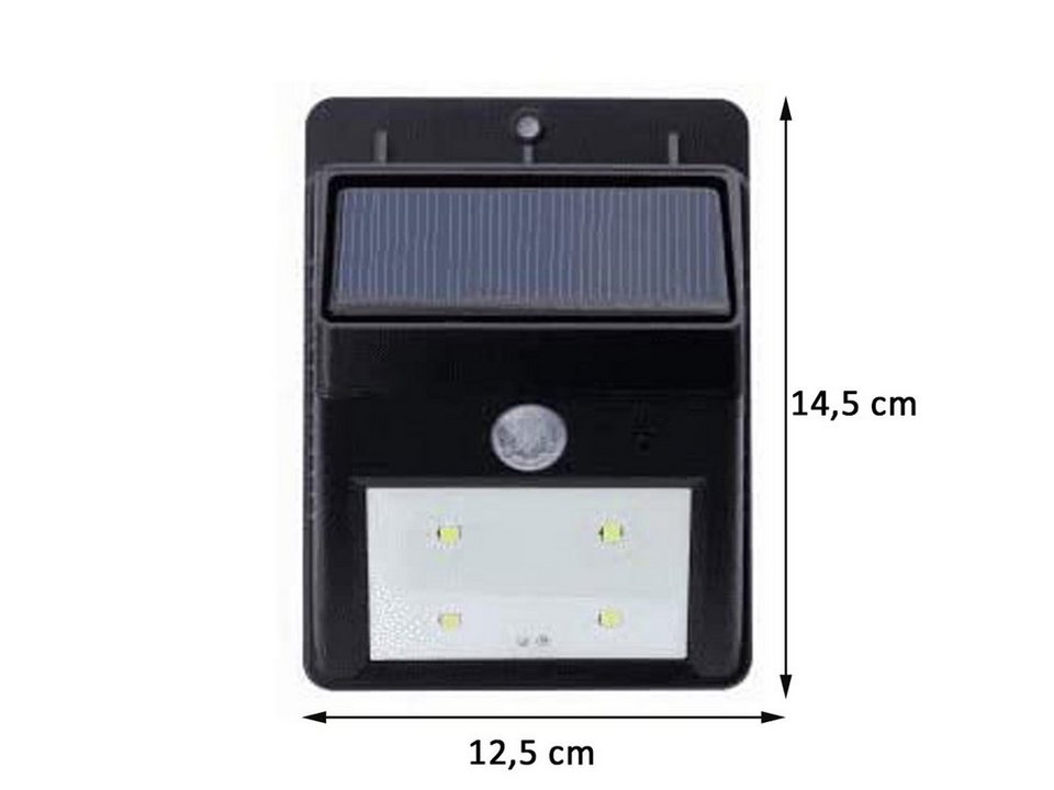 REV Außen-Wandleuchte, Bewegungsmelder, LED fest integriert,  Tageslichtweiß, Solarleuchte LED Treppenbeleuchtung mit Bewegungsmelder,  Solarlicht