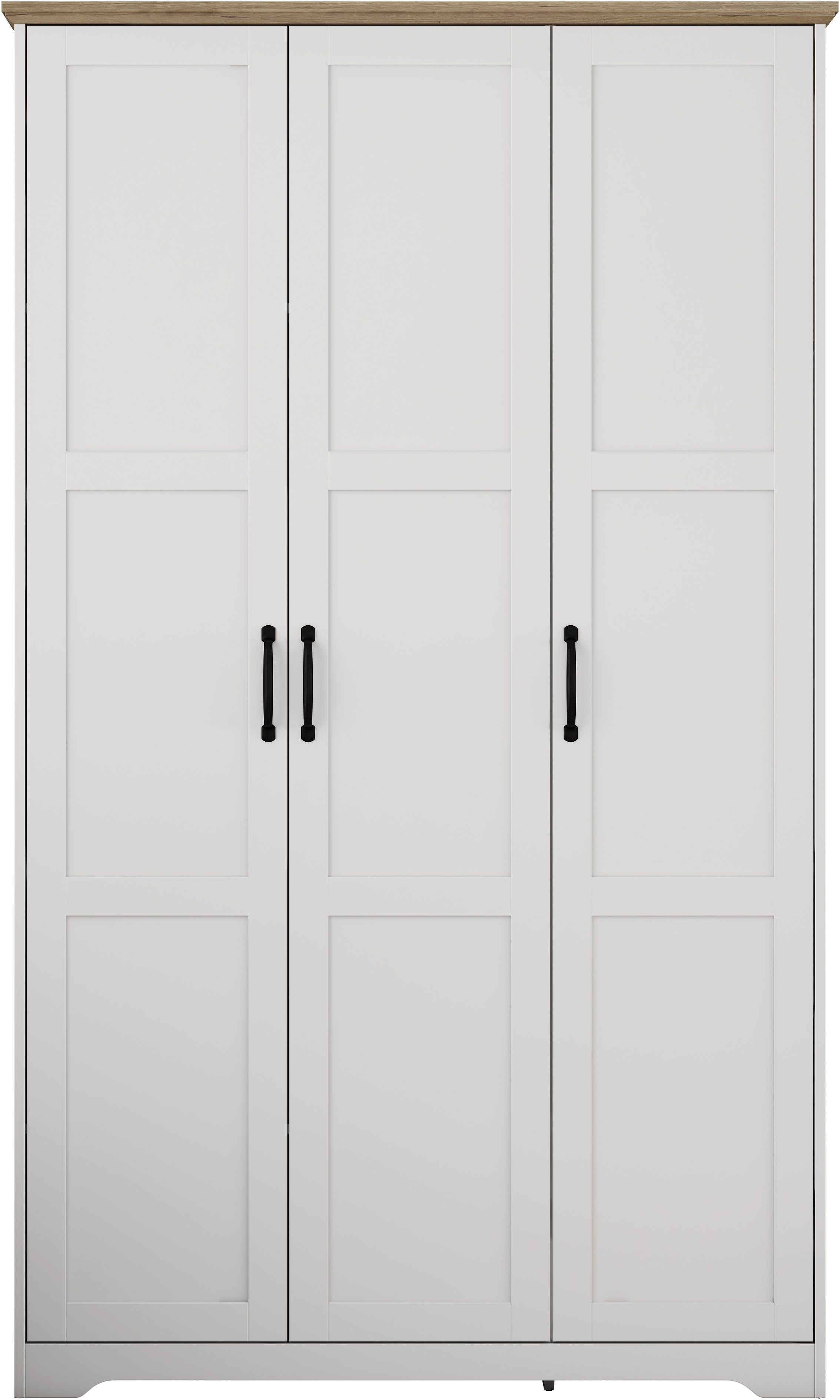 OTTO home Kleiderschrank Emmilia Schrank Schlafzimmerschrank im Landhaus Design (Mit vielen Einlegeböden und Softclose) Landhaus Schrank mit 3 Türen Breite 113,4cm, Höhe 2m