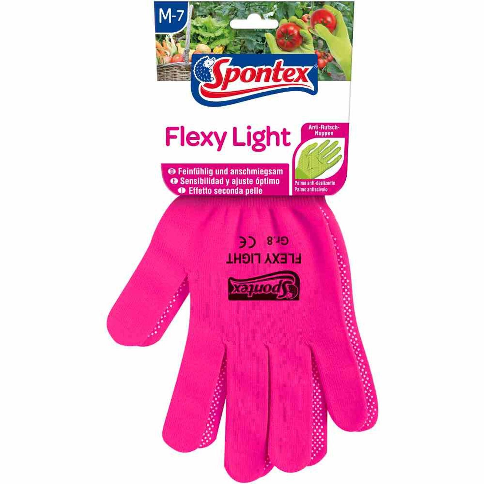 SPONTEX Gartenhandschuhe 1x Flexy Light Gartenhandschuh Gr. 7 Damen